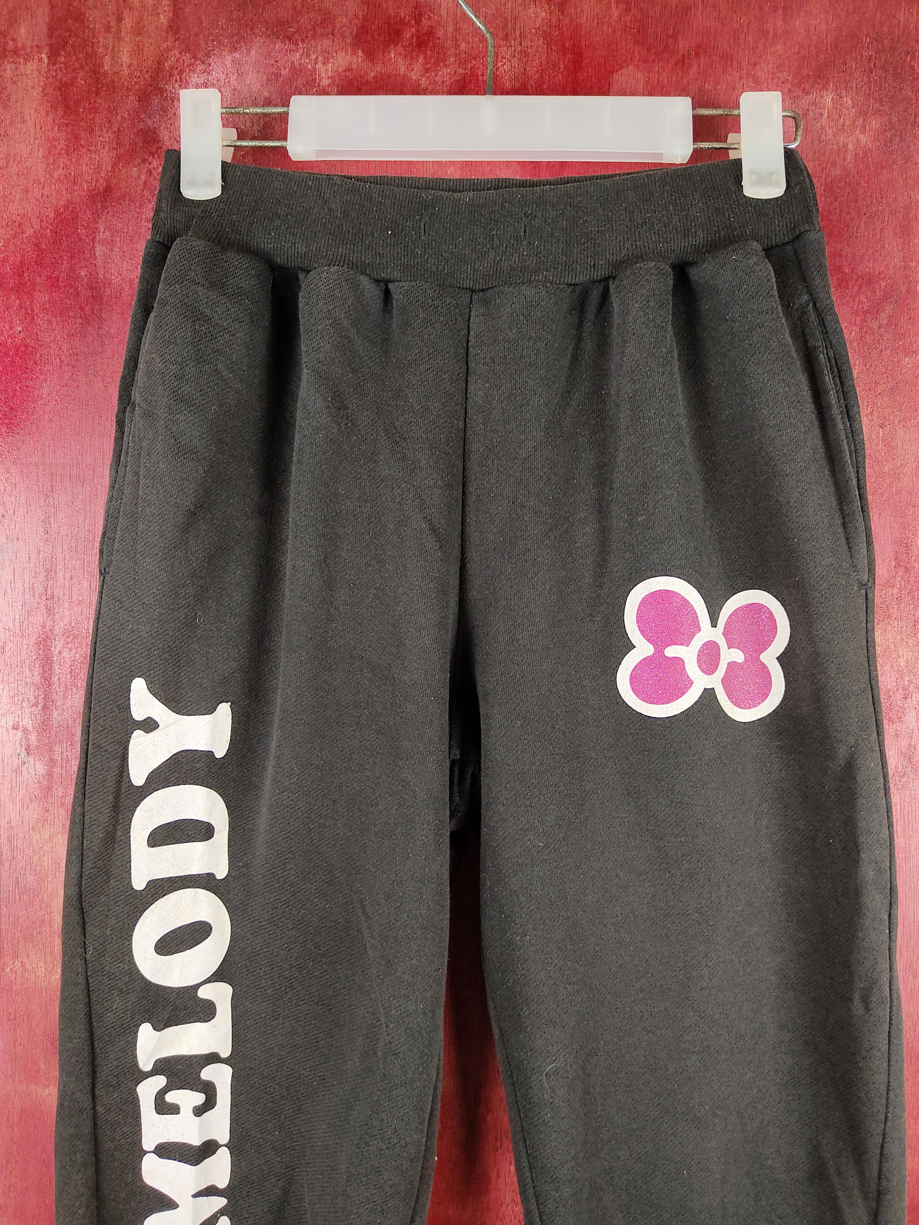Cartoon Network × One Piece × Vintage My Melody Black Sweatpants #S2229 Size 25" / US 0 / IT 36 - 2 Thumbnail