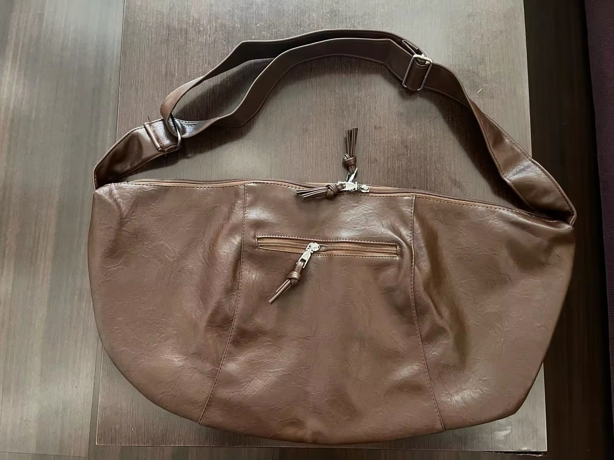 Vintage Vintage Large Capasity Soft Pu Leather Crossbody Bag Size ONE SIZE - 3 Thumbnail