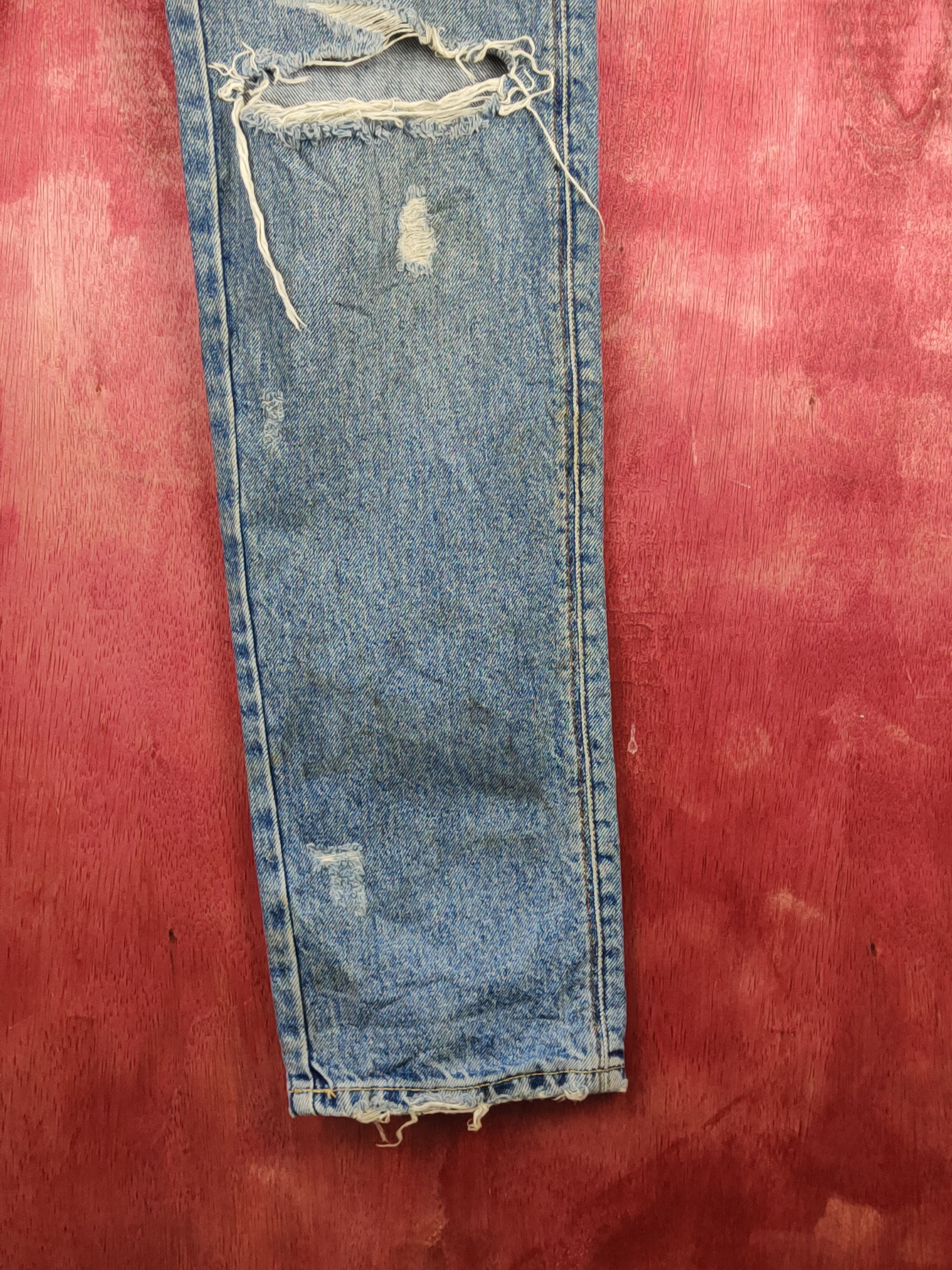 Bershka Beshka Blue Distressed Ripped Jeans #S2356 Size US 32 / EU 48 - 6 Thumbnail