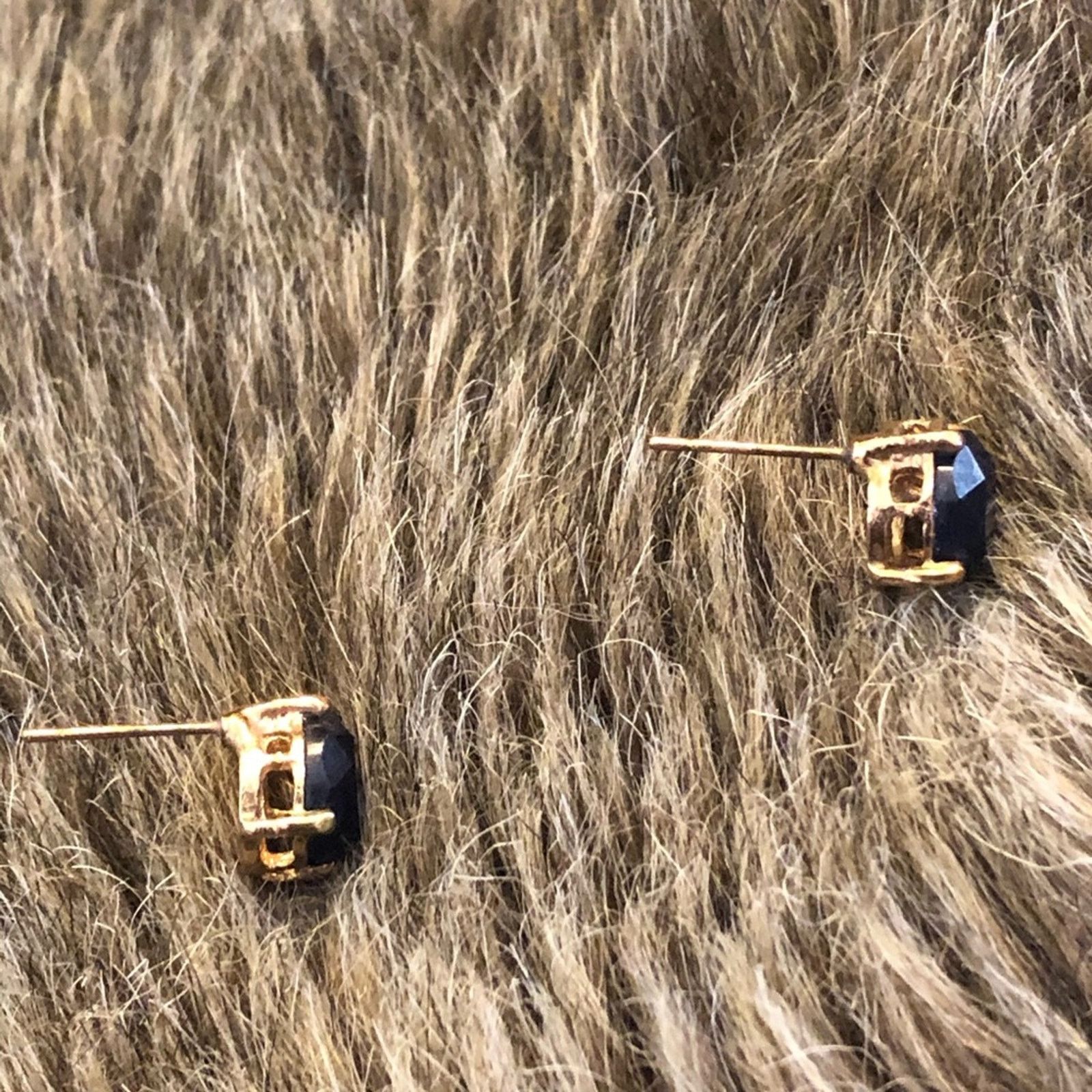 Vintage Vintage faceted simulated sapphire stud earrings Size ONE SIZE - 6 Thumbnail