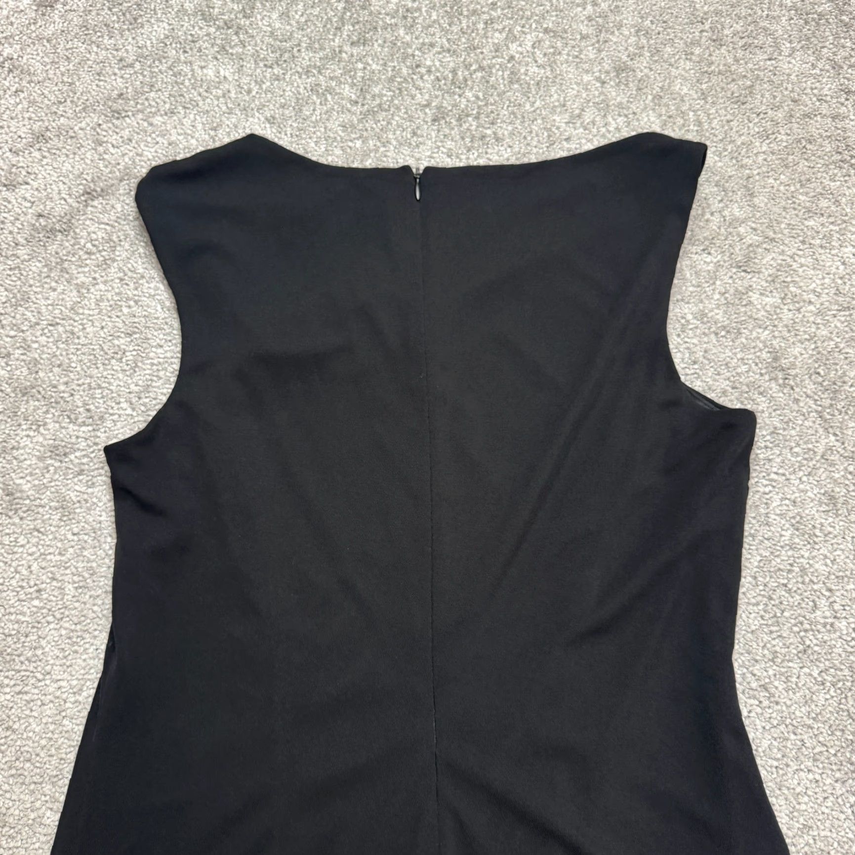Vintage David Meister Asymmetric Ruched Evening Cocktail Dress 10 Black Cap Sleeve Short Sleeve Zipper A-Line, Tank Dress Womens Vintage No Size L / US 10 / IT 46 - 3 Thumbnail
