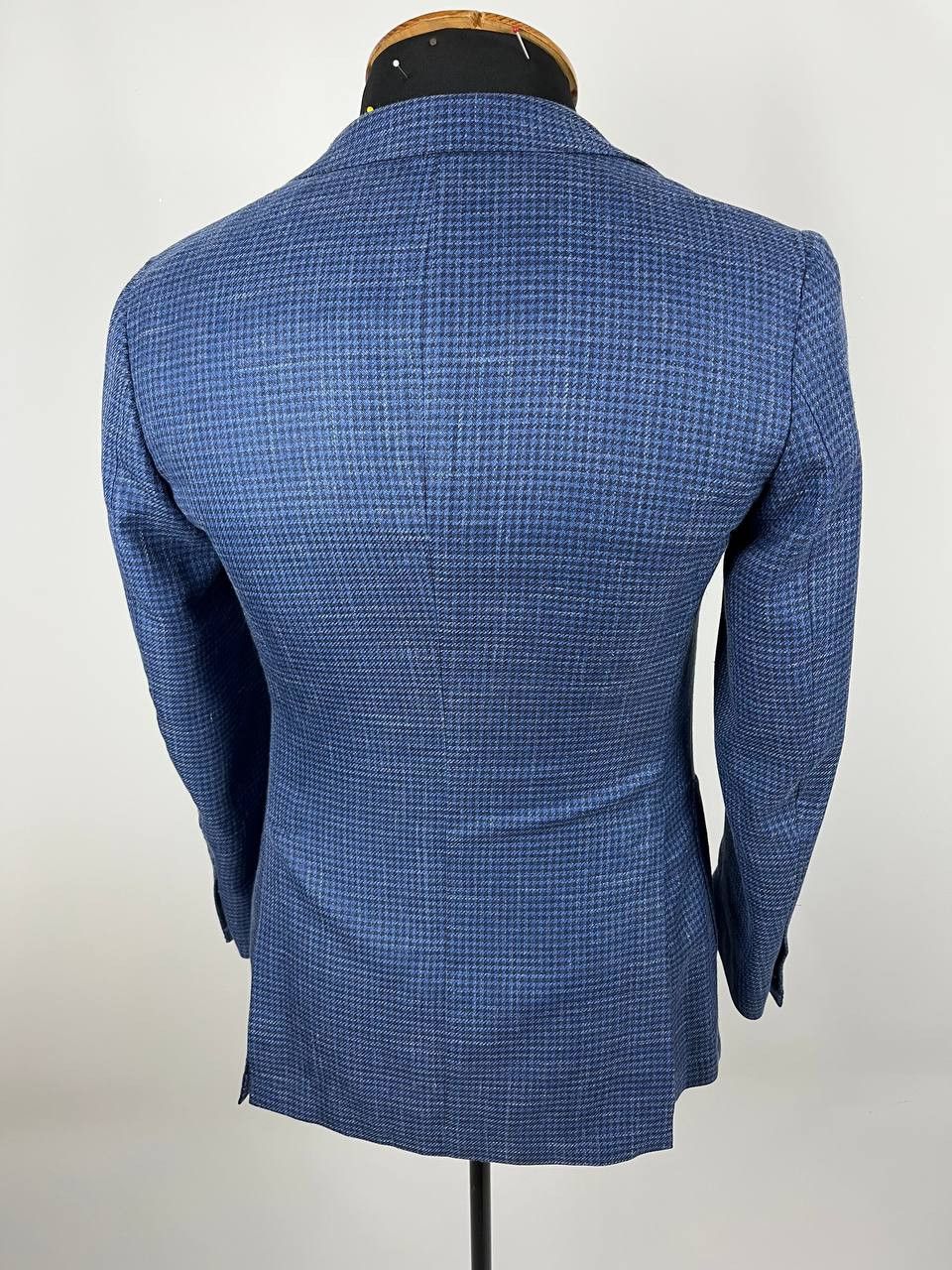 Suitsupply Suitsupply Havana Patch Wool Silk Linen Check Blue Blazer Size 44R - 4 Thumbnail