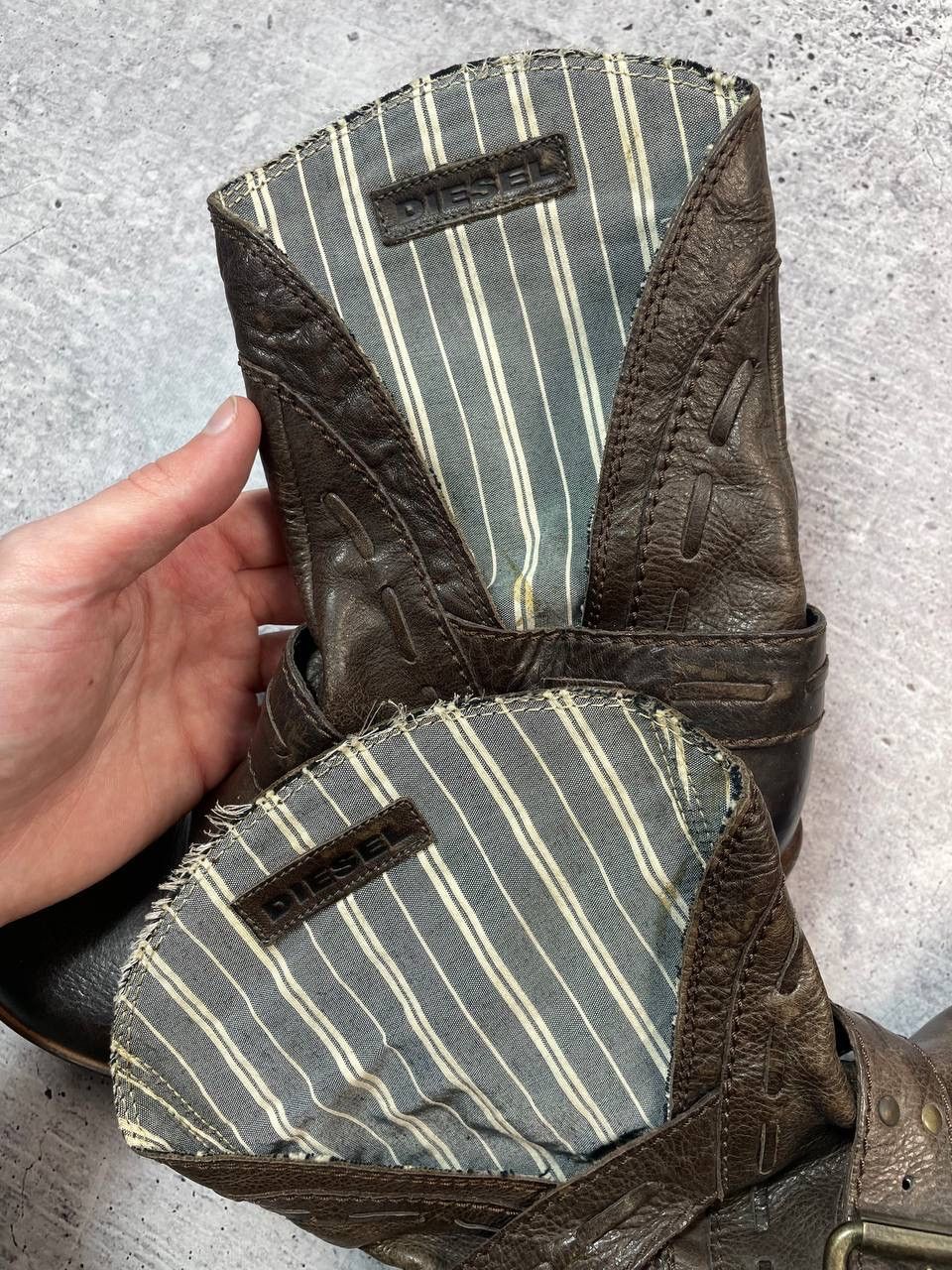Diesel Vintage 00s Diesel Western Cowboy Belt Boots Y2K Size US 7 / IT 37 - 5 Thumbnail