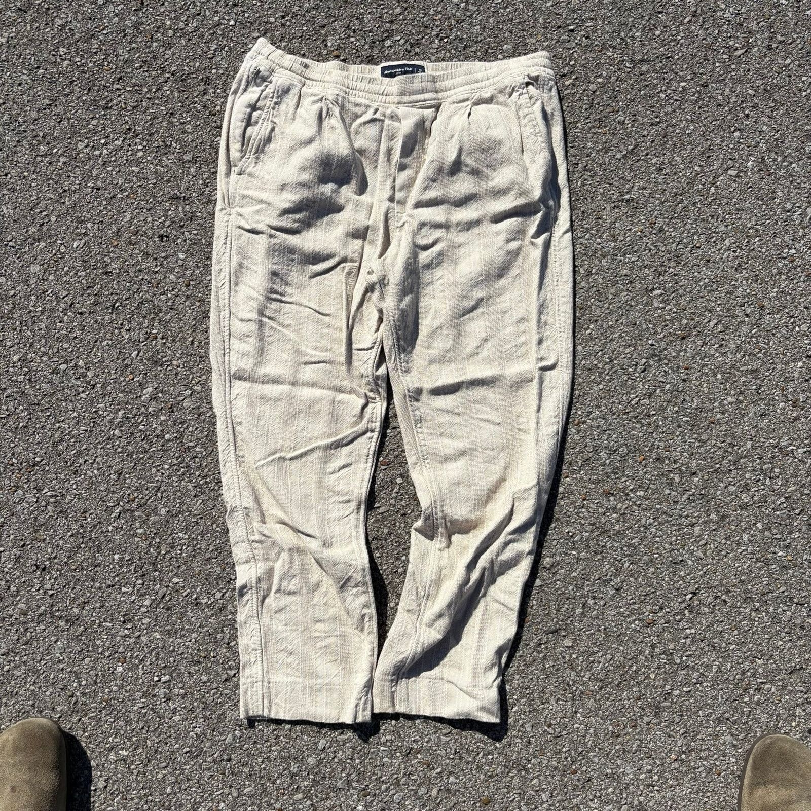 Abercrombie & Fitch Cream dress beach pants Size US 34 / EU 50 - 1 Thumbnail