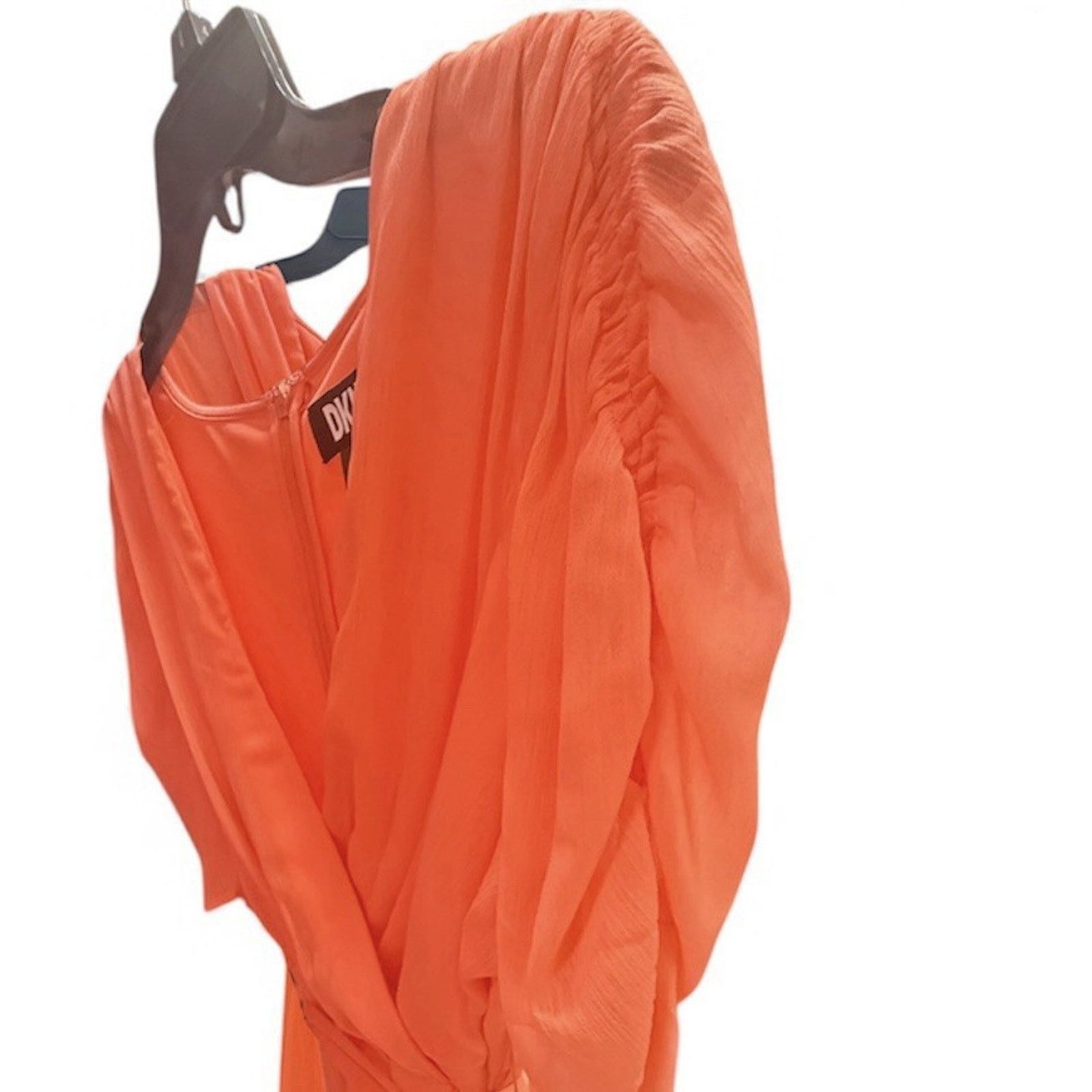 DKNY DKNY Women's Coral Wrap Dress with Ruched Sleeves Size 4 Size S / US 4 / IT 40 - 6 Thumbnail