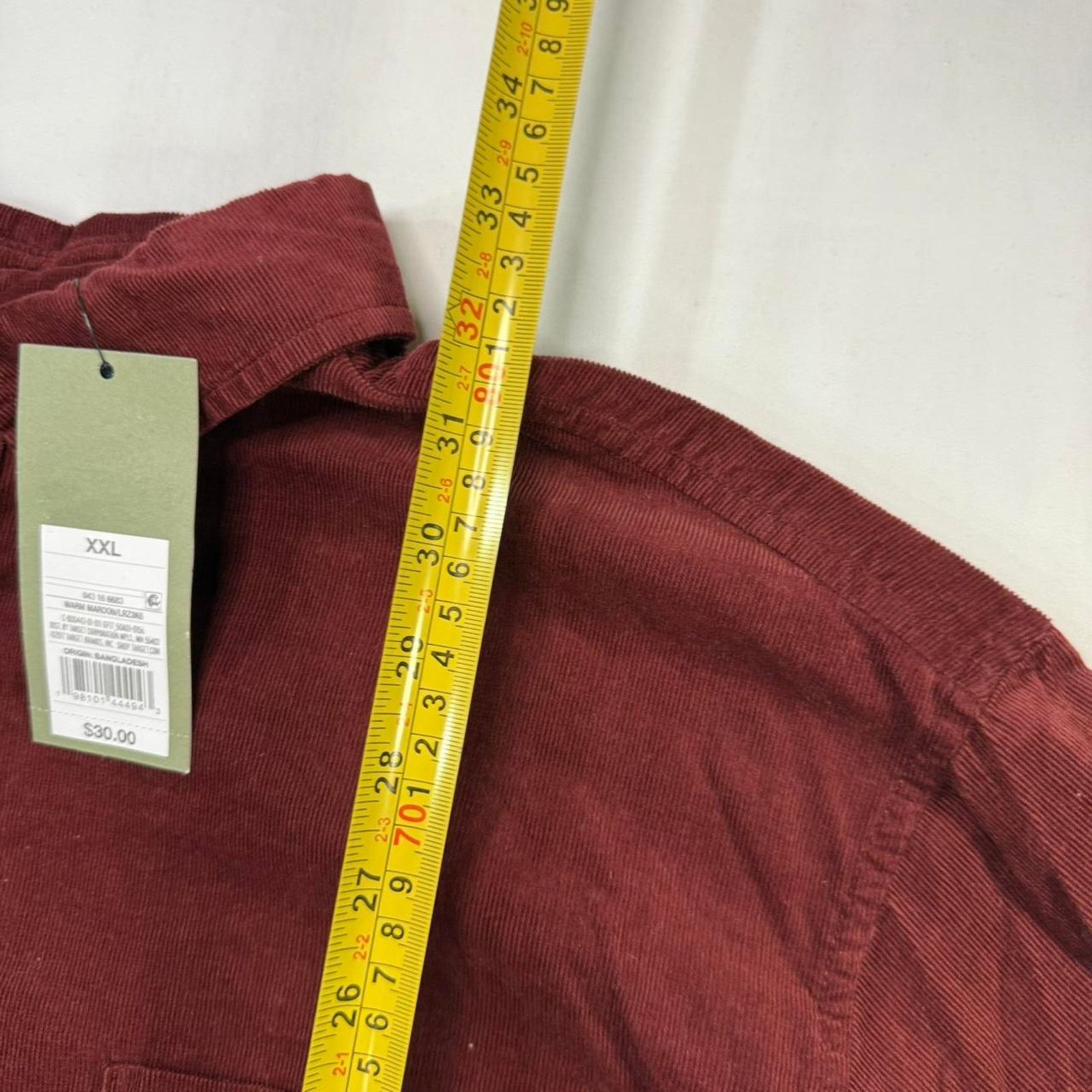 Goodfight NWT Goodfellow Mens Red corduroy button-down shirt Size US XXL / EU 58 / 5 - 4 Thumbnail