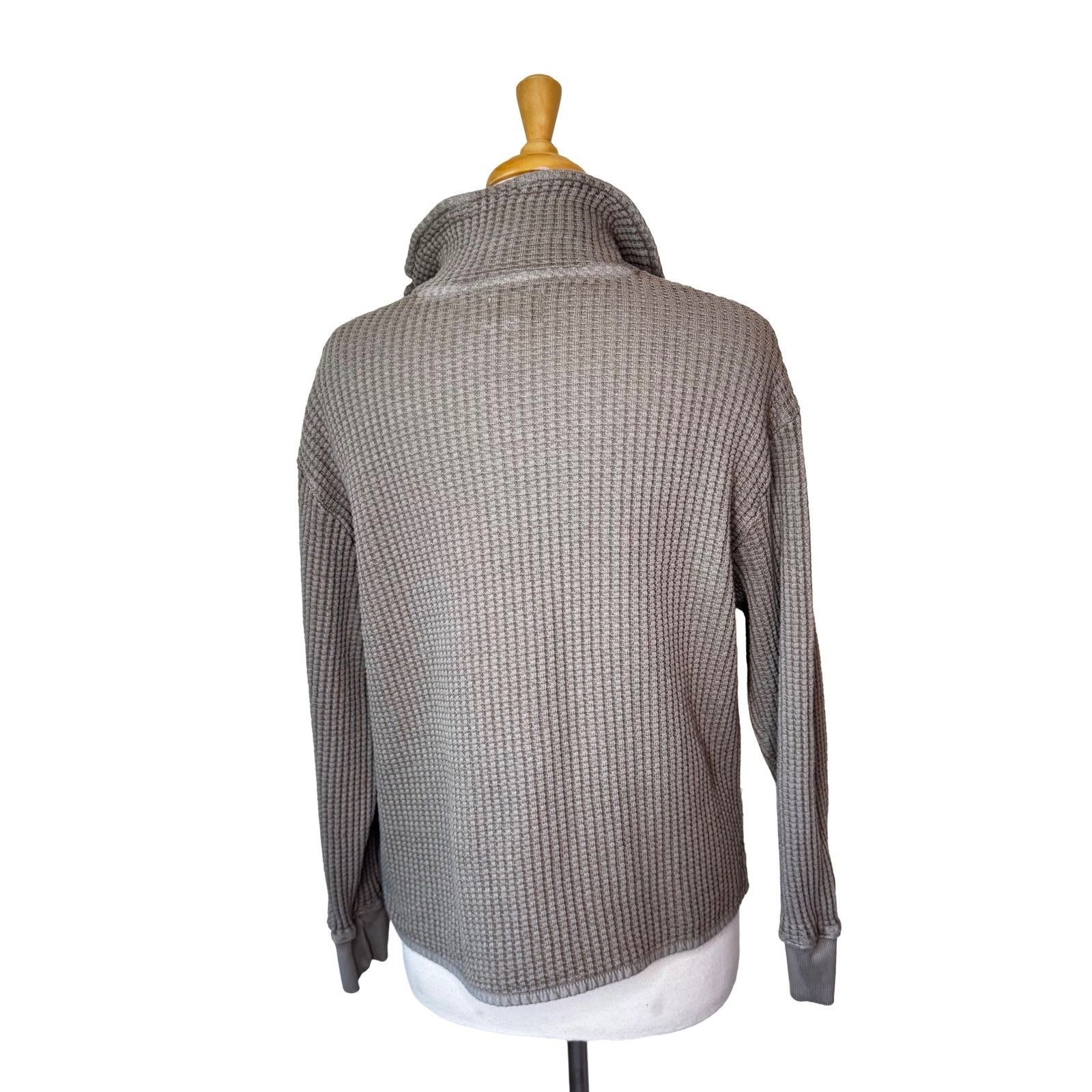 MATE the Label MATE THE LABEL Organic Waffle Long Sleeve Quarter Zip Brick Size M / US 6-8 / IT 42-44 - 3 Thumbnail