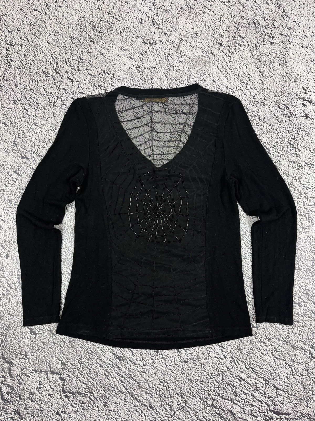 Roberto Cavalli Vintage Roberto Cavalli Logo Web Mesh back Longsleeve blouse Size L / US 10 / IT 46 - 4 Thumbnail
