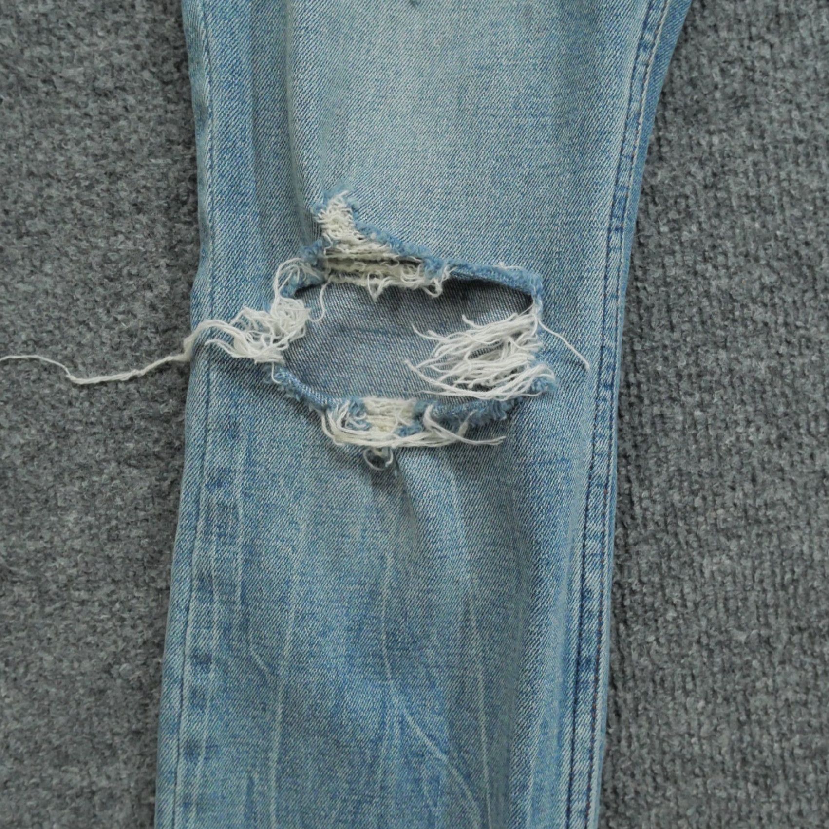 Abercrombie & Fitch Abercrombie & Fitch Jeans Womens 27 High Rise Slim Distressed Crop Blue Cotton Blend Denim Pockets Stretch 4R Regular Skinny Size 27" / US 4 / IT 40 - 4 Thumbnail