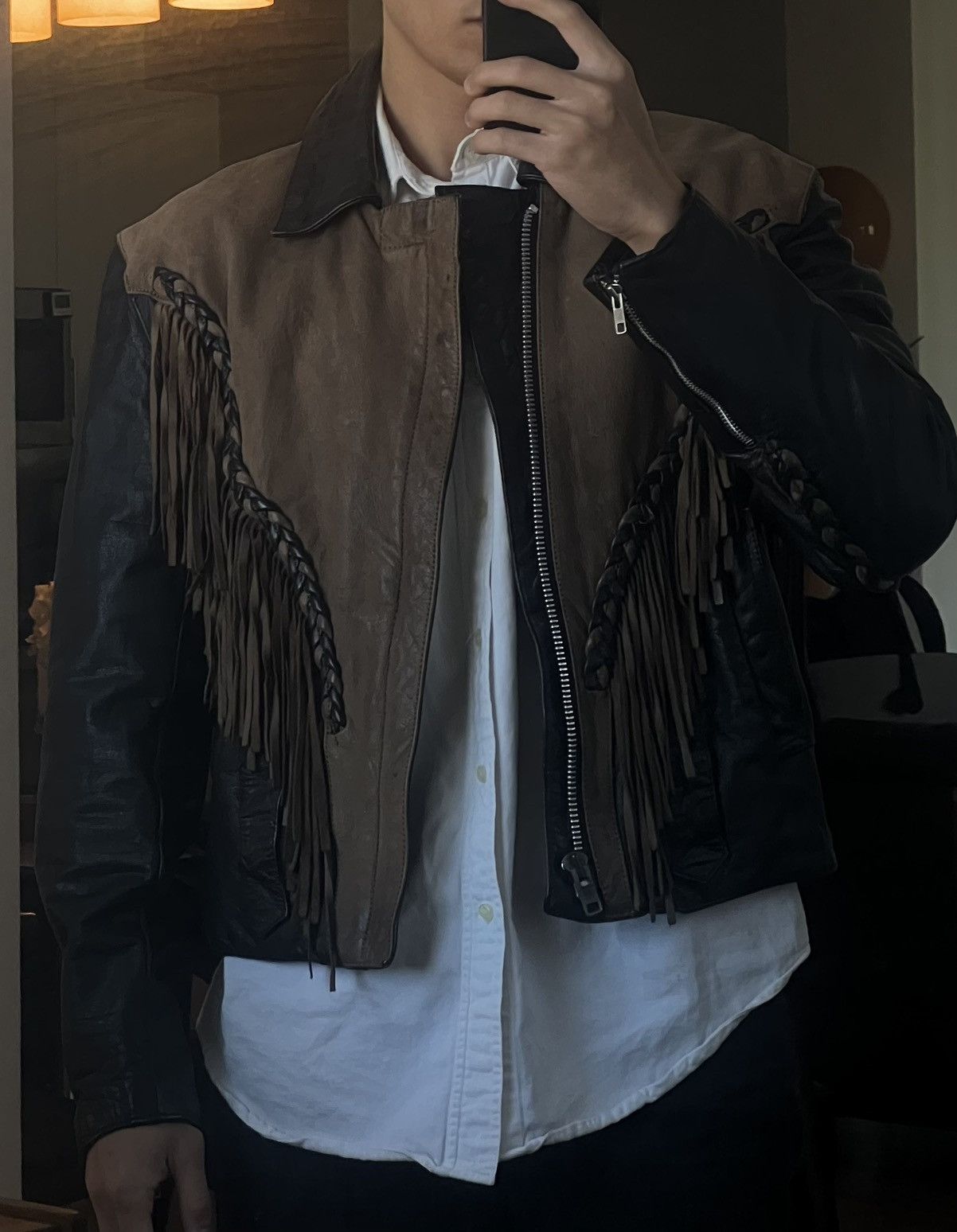 Vintage Black/Brown Western Leather Jacket Size US L / EU 52-54 / 3 - 10 Thumbnail