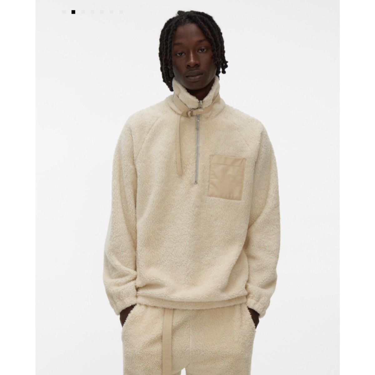 Helmut Lang HELMUT LANG SHAGGY FLEECE/LEATHER PULLOVER Size US XL / EU 56 / 4 - 1 Thumbnail