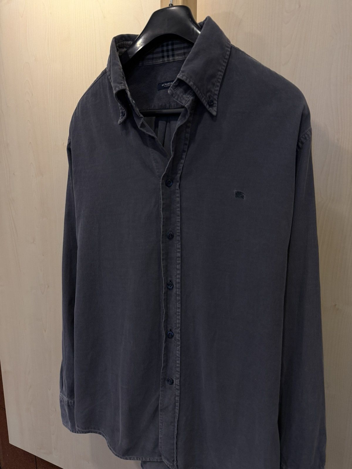 Burberry Burberry London Dark Grey Shirt Nova Check Collar Size L Size US L / EU 52-54 / 3 - 2 Thumbnail