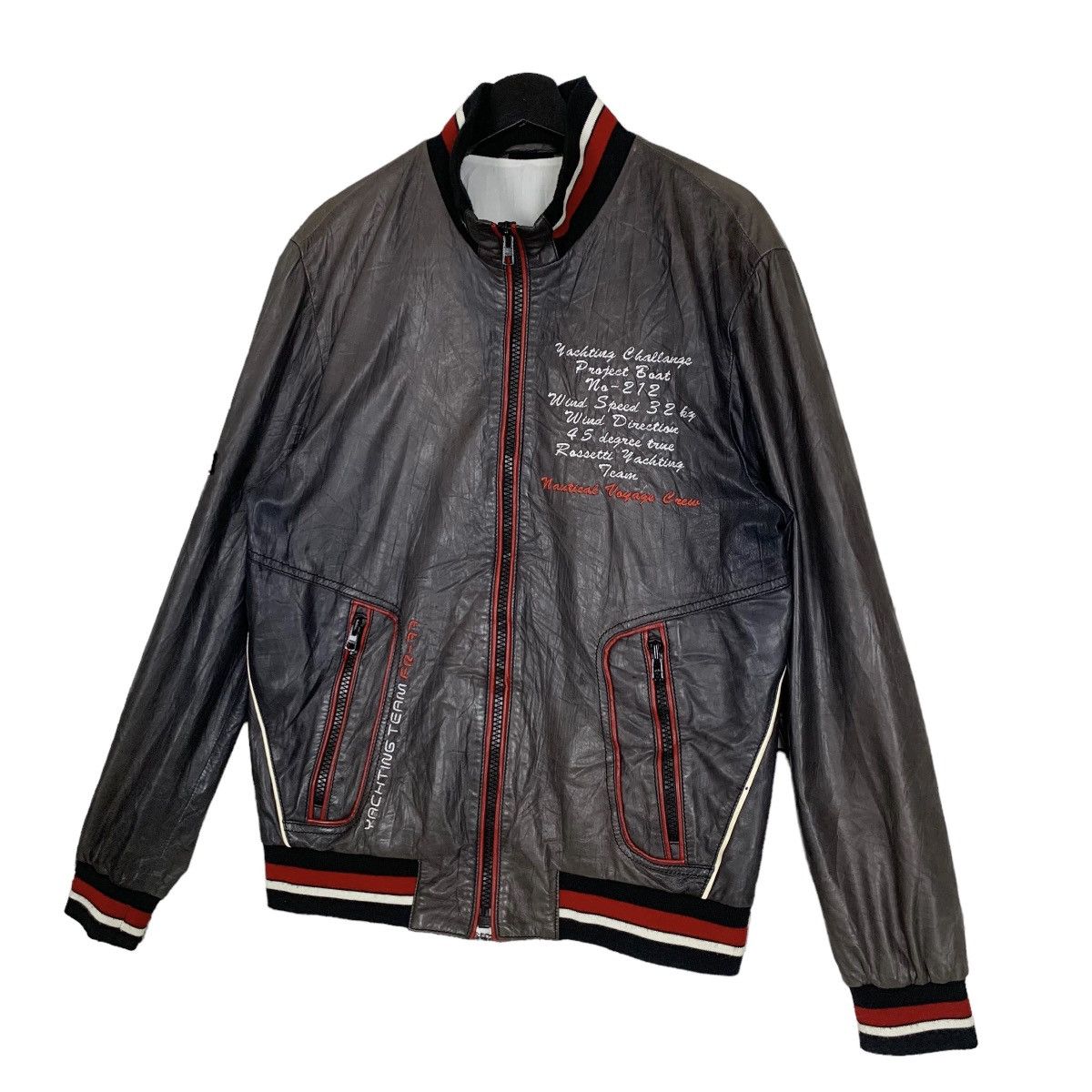 Vintage Franco Rossetti Racing Genuine Leather Jacket Size S