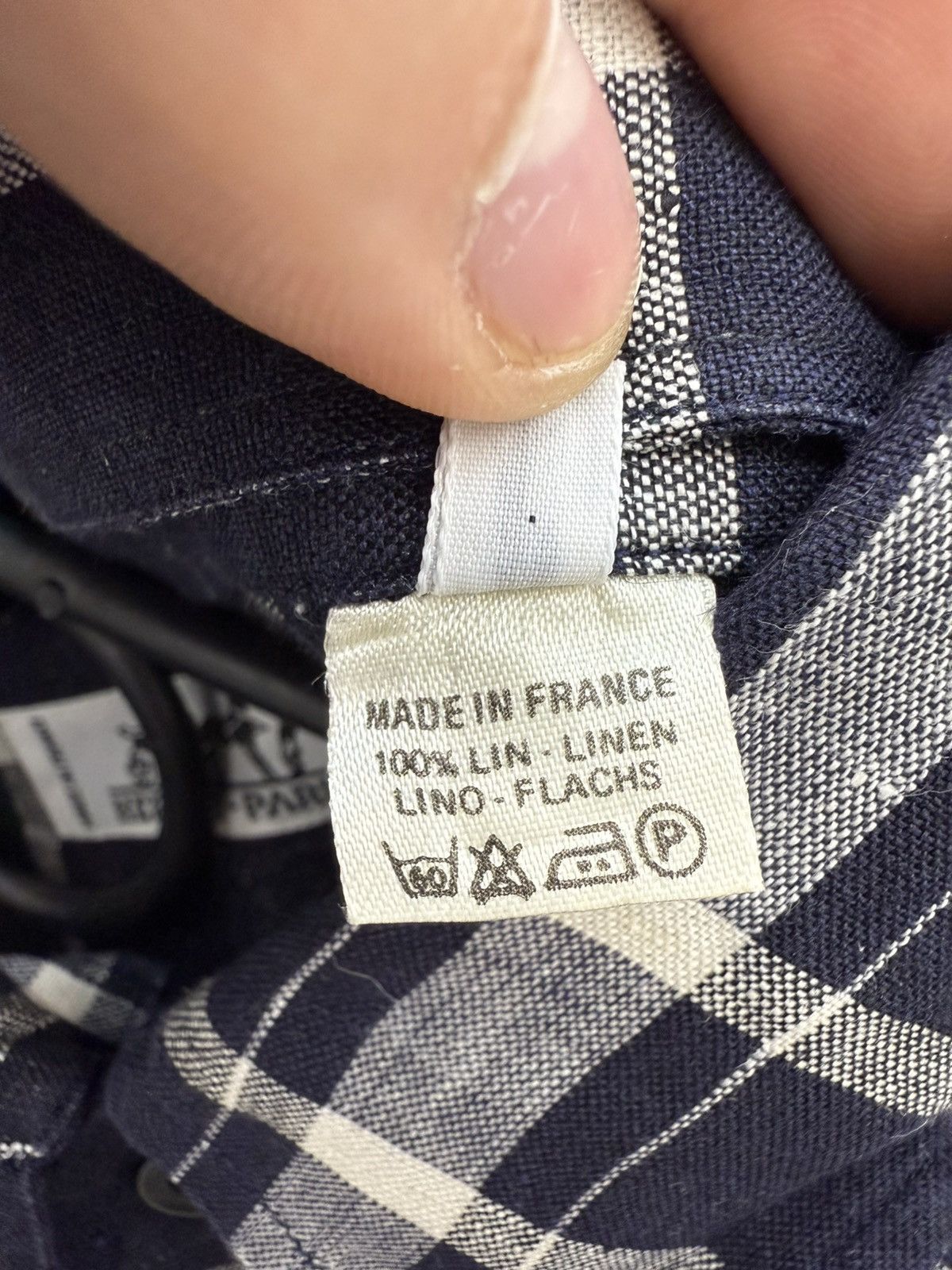 Hermes Hermes Gold Button Linen Check Detachable Сollar Shirt Size US L / EU 52-54 / 3 - 7 Thumbnail
