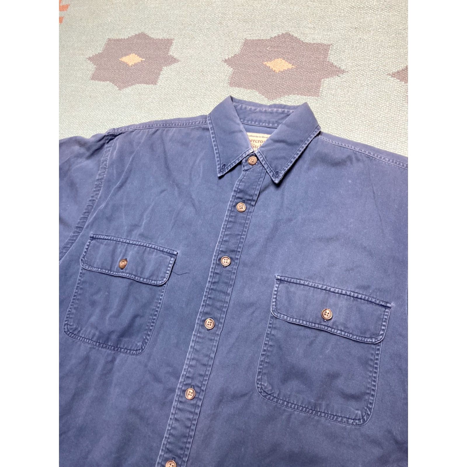 Vintage VINTAGE Abercrombie and fitch Button-Up Shirt Cotton Twill Blue Casual Golf Men’s Medium Size US M / EU 48-50 / 2 - 3 Thumbnail