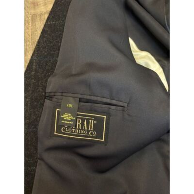Farah Luxury Charcoal Gray Windowpane Wool Sport Coat Blazer Class Size 40R - 9 Thumbnail