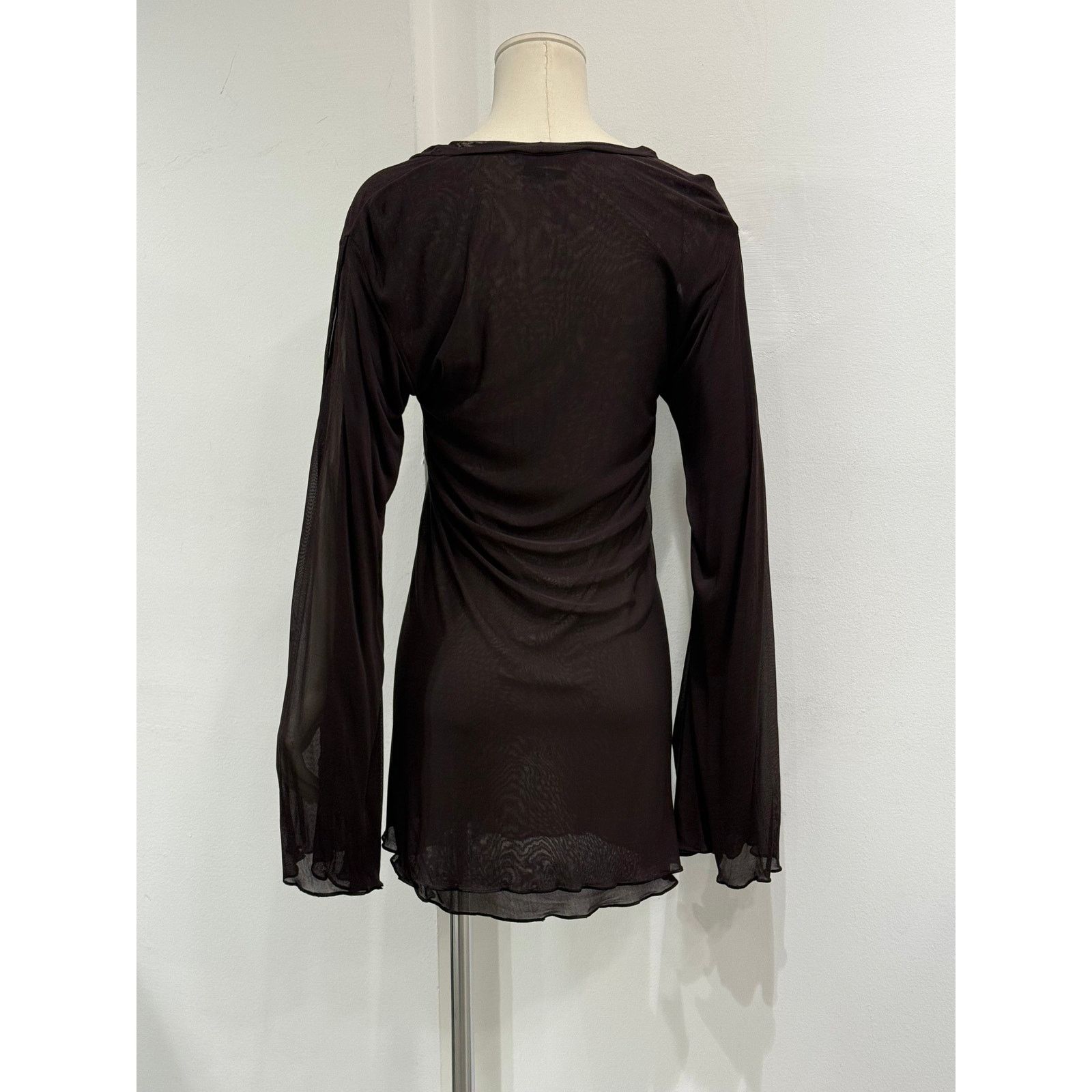 Saint Laurent Paris 2000s Yves Saint Laurent by Tom Ford hybrid sheer blouse Size L / US 10 / IT 46 - 9 Thumbnail