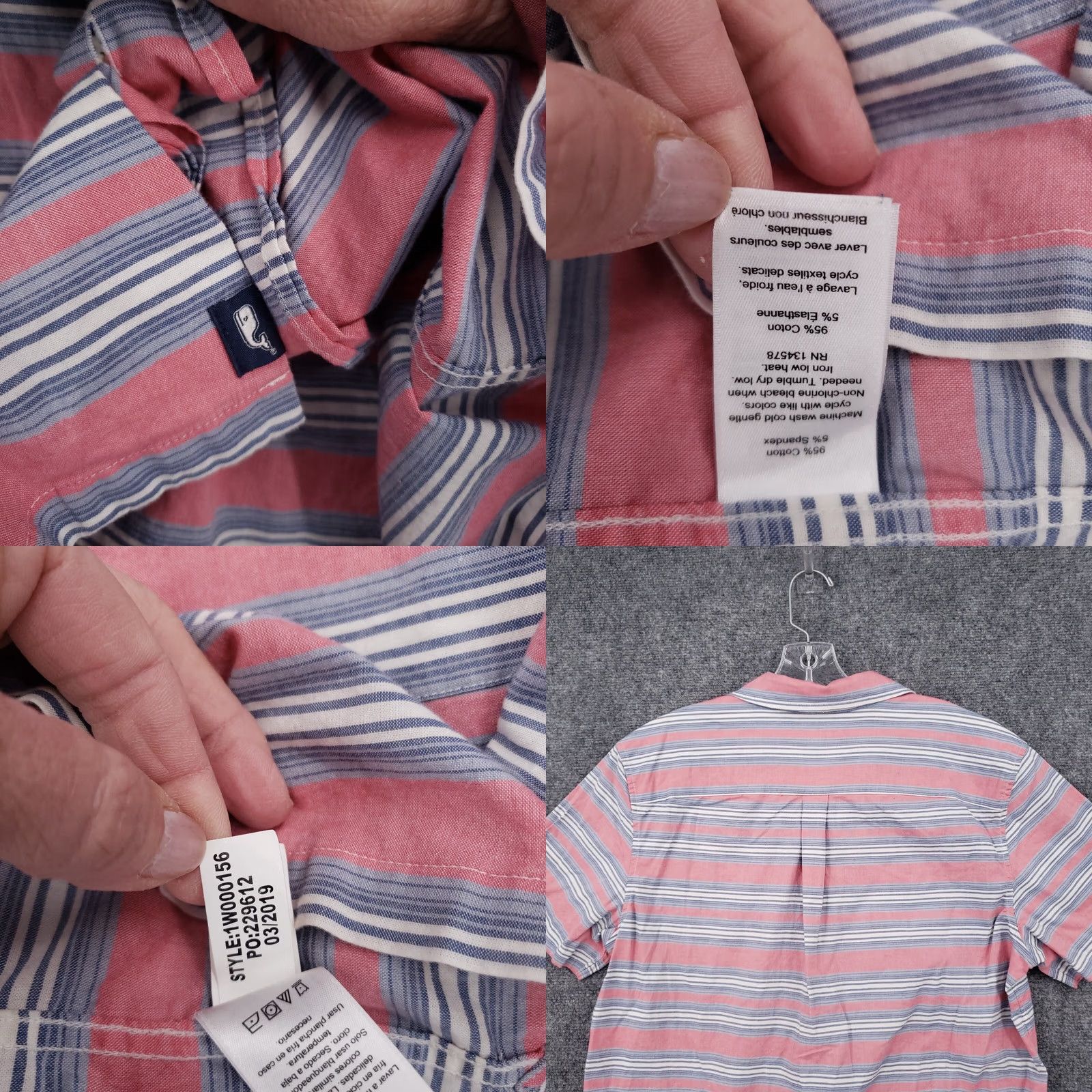 Vineyard Vines Vineyard Vines Button Up Shirt Men Medium Red Canaba Stripe Short Sleeve Stretch Size US M / EU 48-50 / 2 - 8 Thumbnail