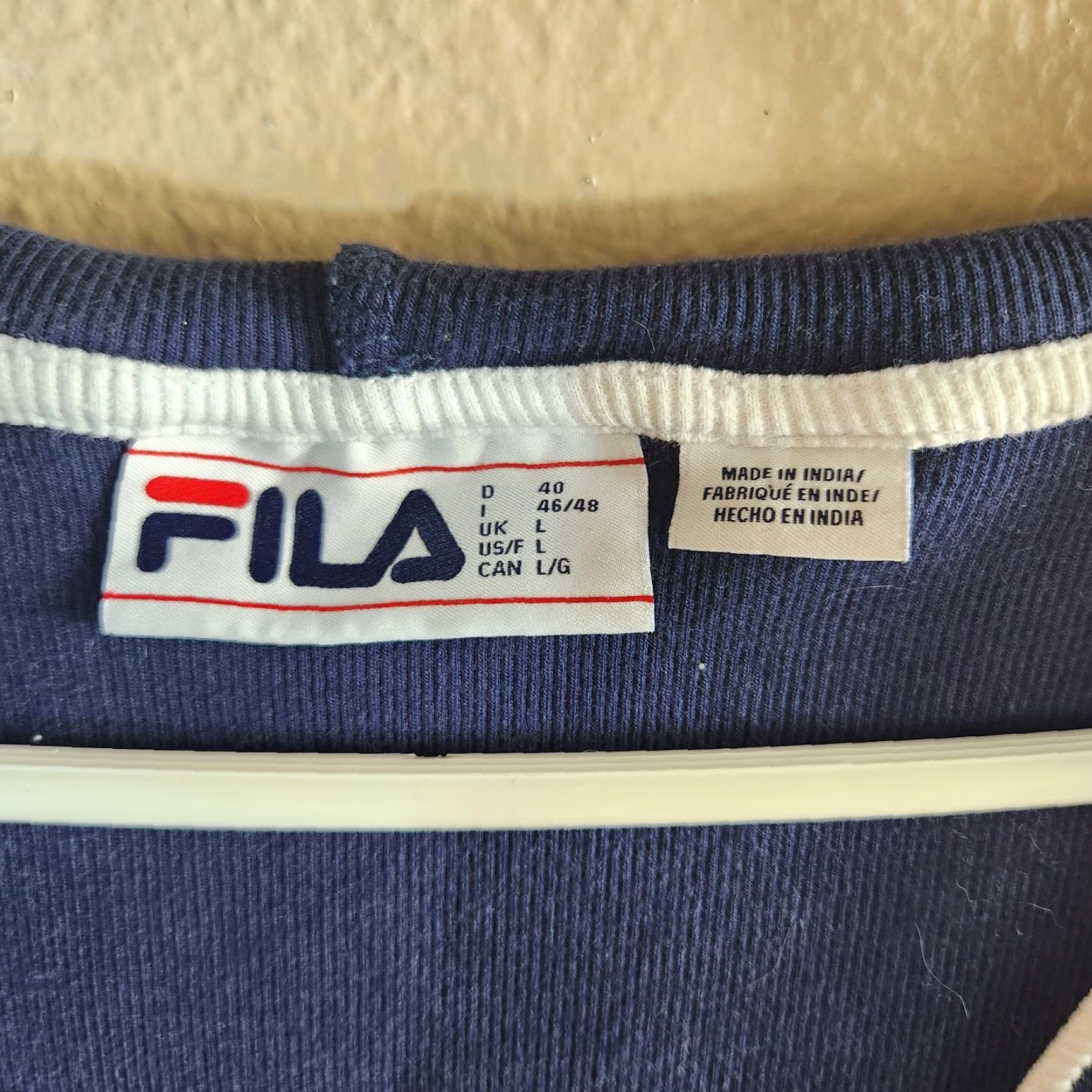 Fila Fila Womens |L| Navy Hooded Scoopneck Romper Shirt Size 36" / US 14 / IT 50 - 7 Thumbnail