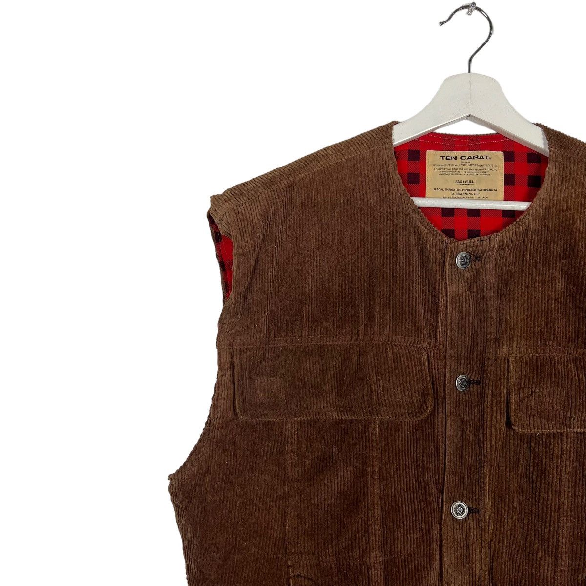 Japanese Brand 🔥 TEN CARAT CORDUROY SLEEVE LESS TANK TOP JACKET Size US L / EU 52-54 / 3 - 7 Thumbnail