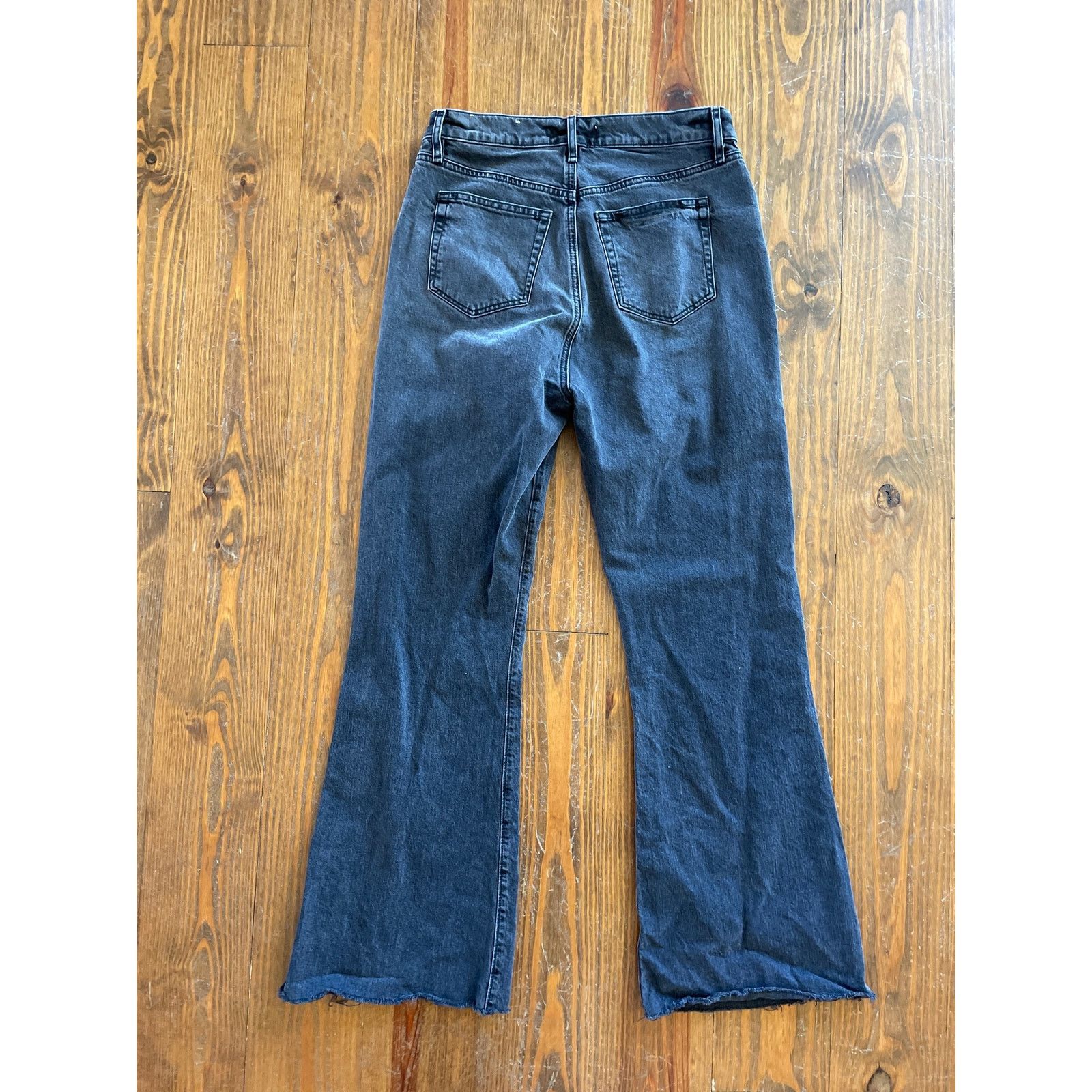 Loft Loft High Waist Sandal Flare Distressed Hem Black Jeans,27/4 Size 27" / US 4 / IT 40 - 7 Thumbnail