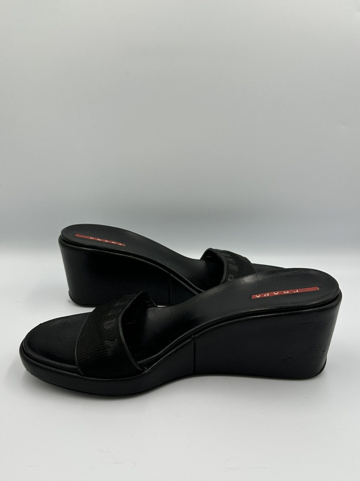 Prada Prada leather wedge sandals with dustbag Size US 8 / IT 38 - 7 Thumbnail