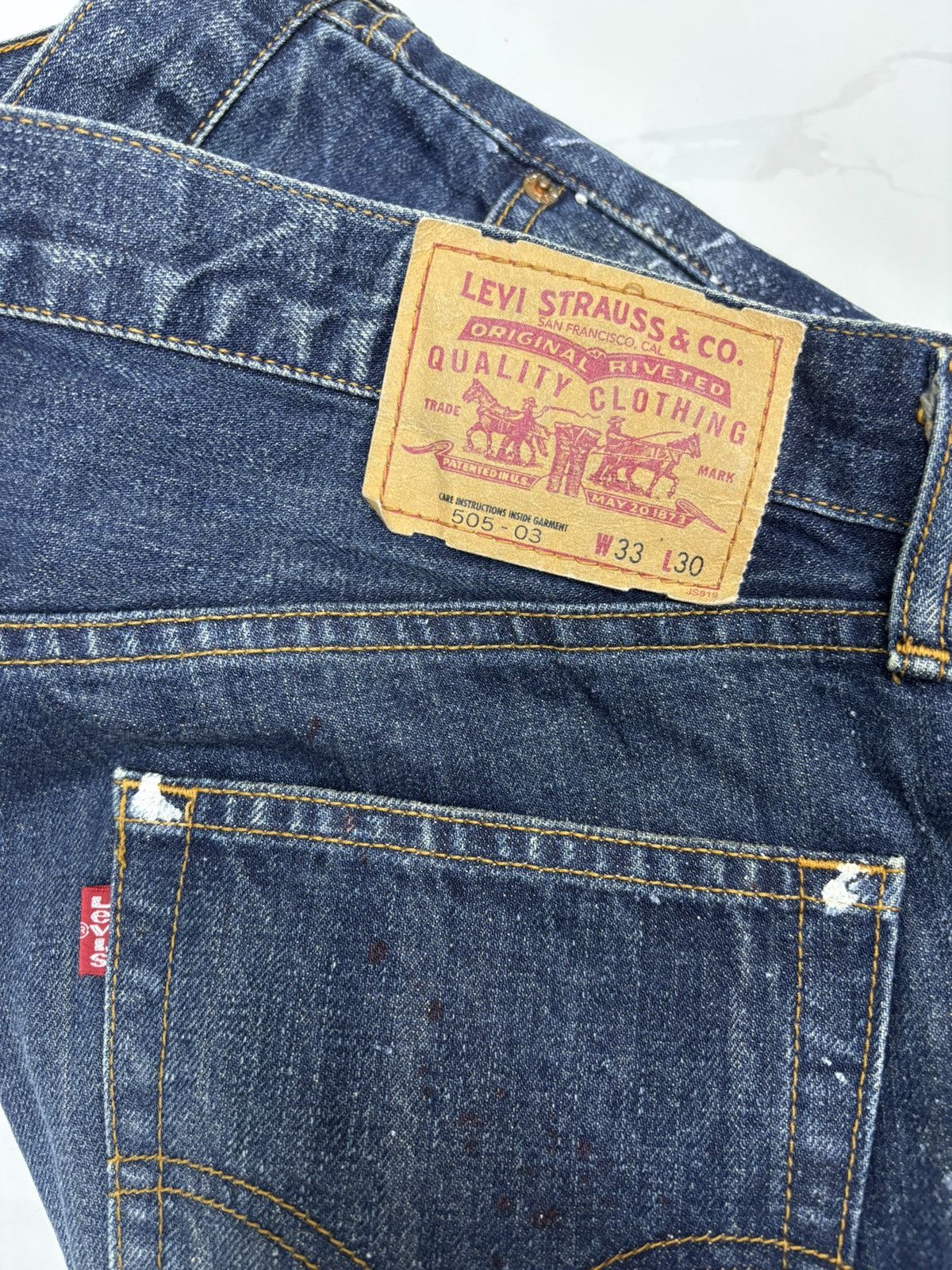Levi's 🔥VINTAGE LEVIS 505 PAINTER JEANS DENIM JEANS Size US 33 - 9 Thumbnail