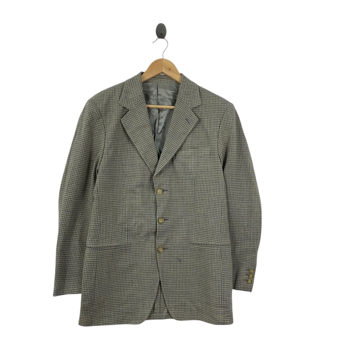 Adolfo Dominguez Vintage ADOLFO DOMINGUEZ Made In Spain Herringbone Blazer Size 46L - 3 Thumbnail
