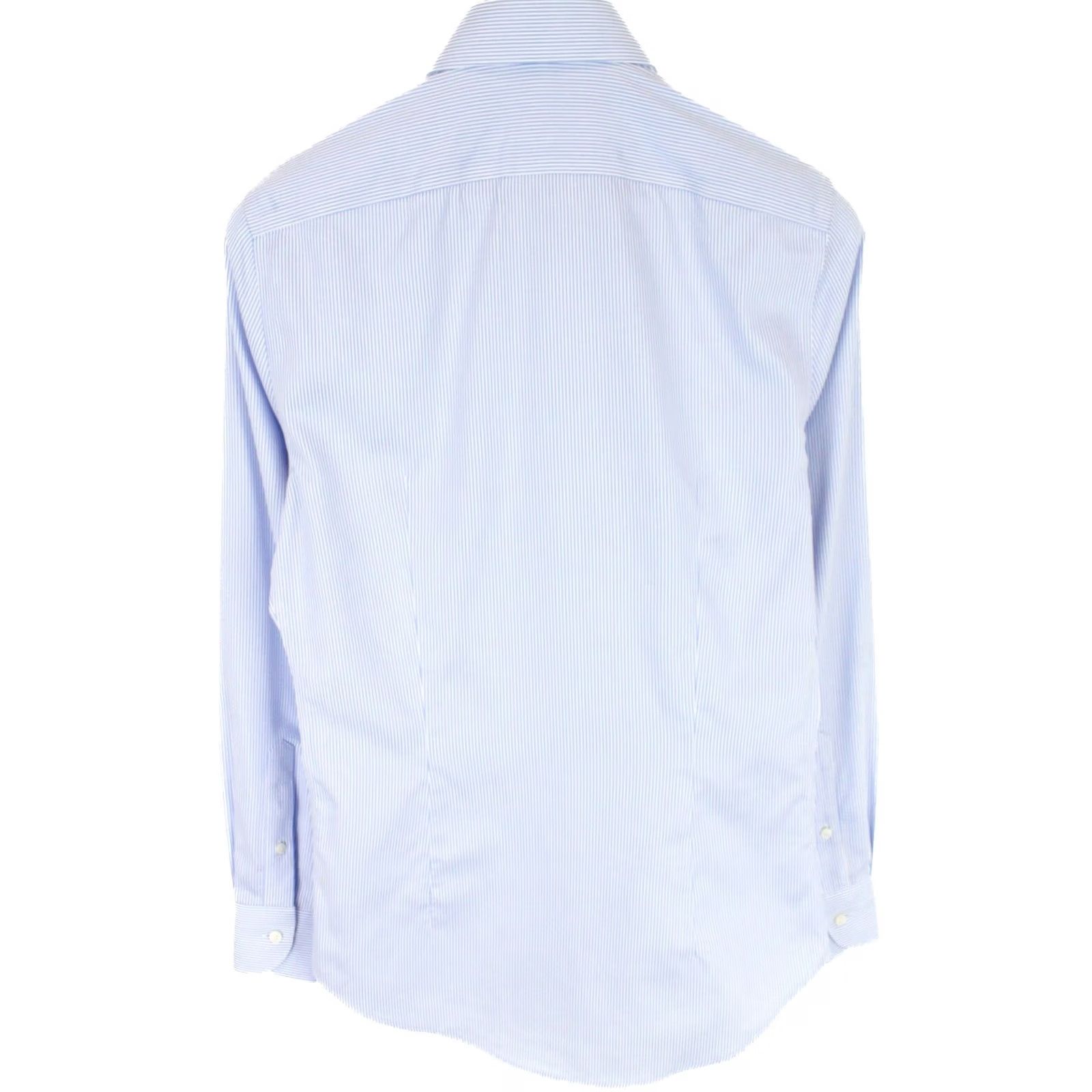 Suitsupply Suitsupply Traveller Extra Slim Fit Shirt Men's Button Up 37 / 14 1/2 Blue Pinstripe Cotton All Seasons Size US M / EU 48-50 / 2 - 2 Thumbnail