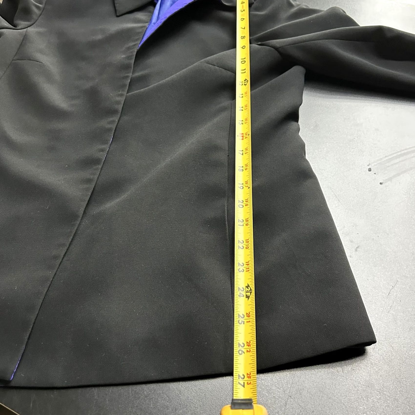 Kasper Kasper Blazer Jacket Womens 10 Black Lined Purple Satin Work Office Career Size L / US 10 / IT 46 - 5 Thumbnail