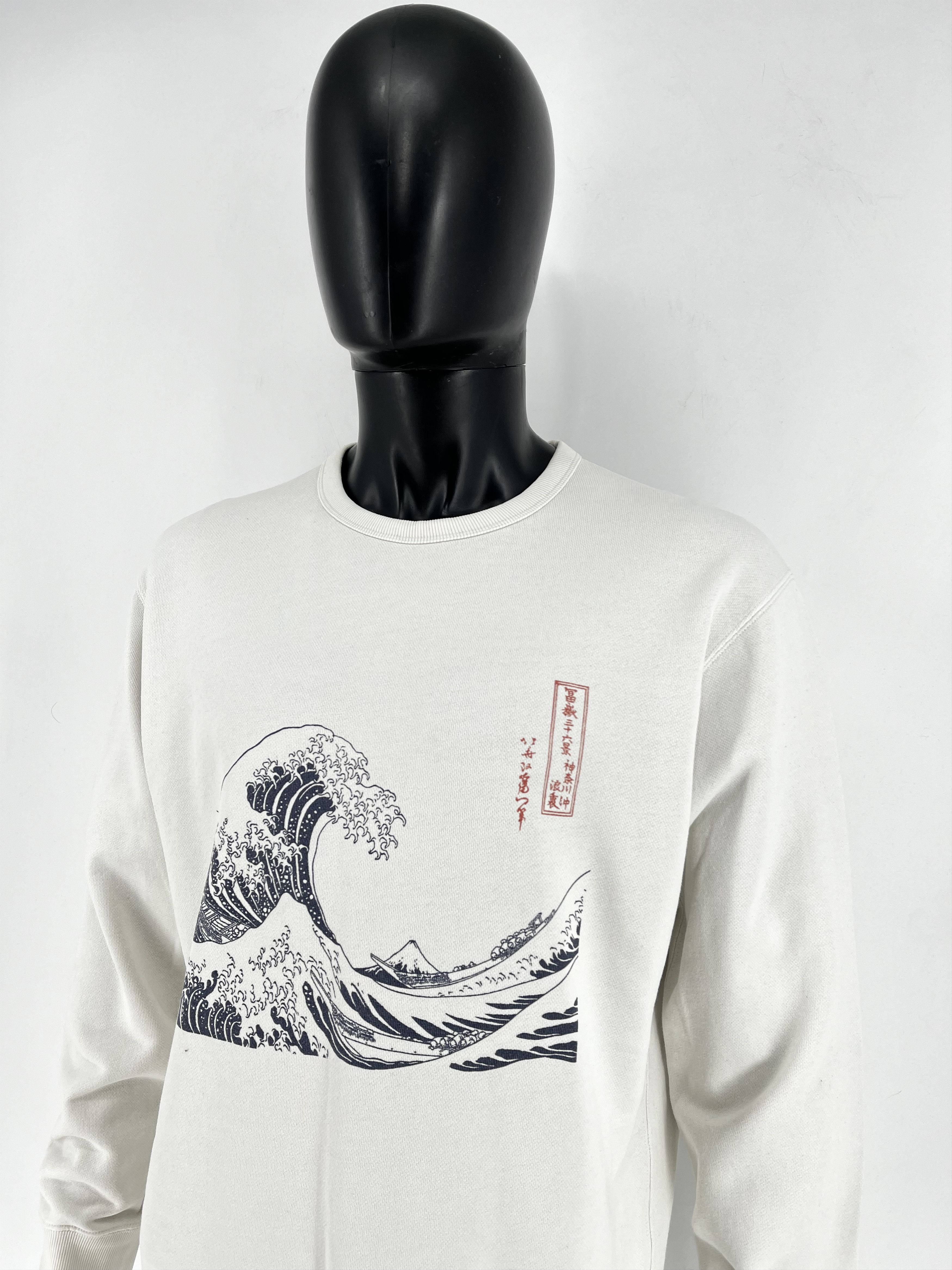 Uniqlo × Vintage Uniqlo Hokusai Blue Kanagawa Wave Graphic Crewneck Sweat Size US L / EU 52-54 / 3 - 4 Thumbnail