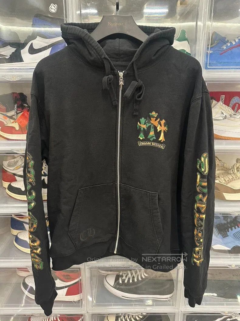 Black Chrome Hearts Zip Hoodie.