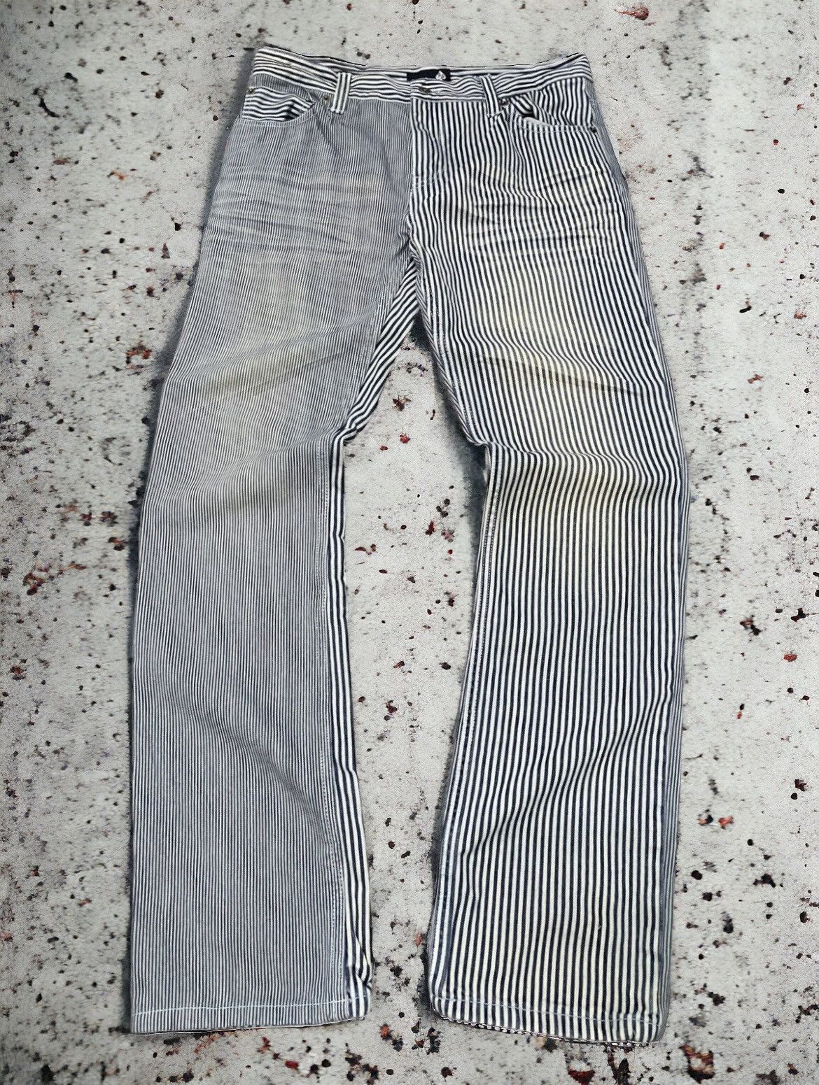 GOSTAR DE FUGA × Hysteric Glamour Jungle Storm Japan Multi Hickory Stripe 3D Whisker Jeans Size US 32 / EU 48 - 1 Thumbnail