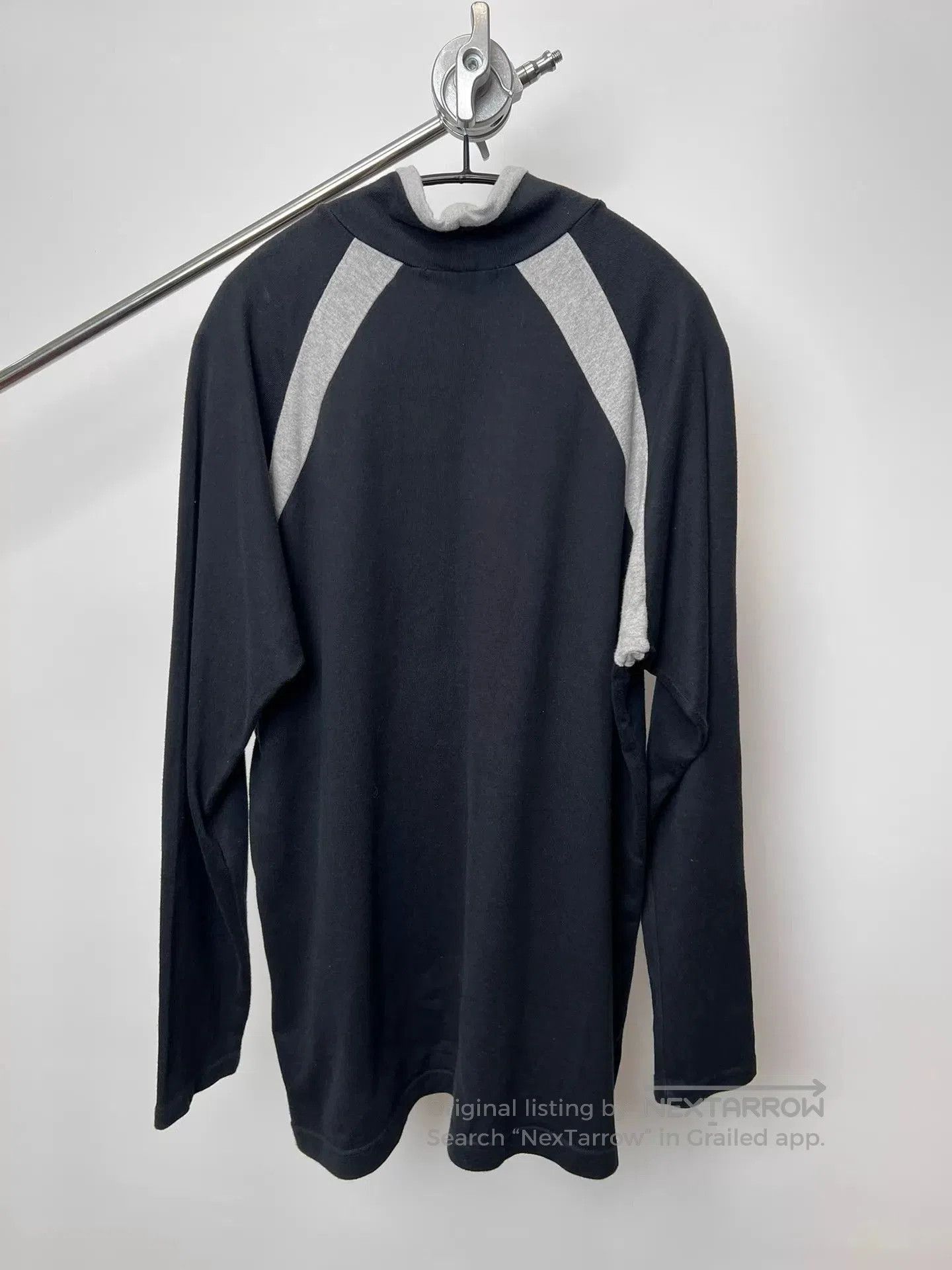 Yohji Yamamoto Black Long Sleeve High Neck Shirt with Gray Accents. Size US L / EU 52-54 / 3 - 6 Thumbnail