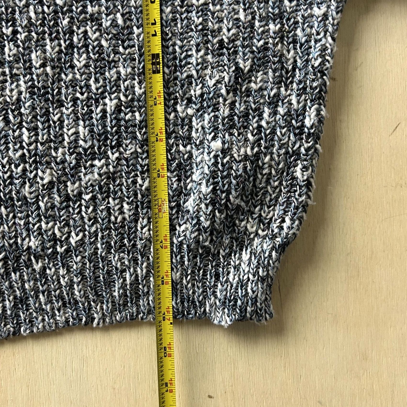 Vintage Alya Sweater Womens Medium Gray Crew Neck Chunky-Knit Glitter Pullover Size M / US 6-8 / IT 42-44 - 4 Thumbnail