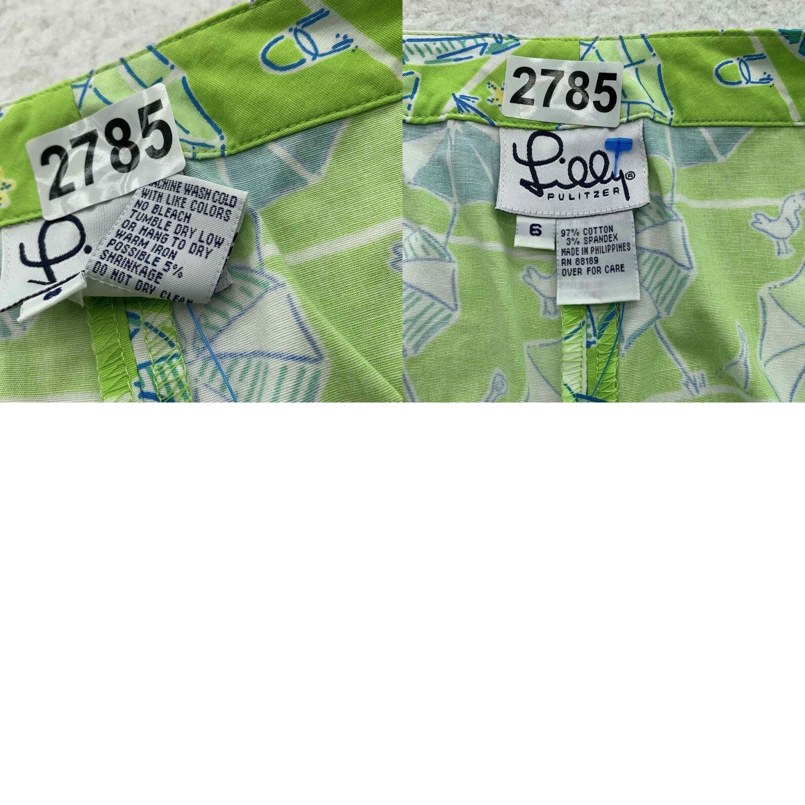 Lilly Pulitzer VINTAGE Lilly Pulitzer Pants Womens 6 Capri Beach Umbrella Seagull Sand Dollar Green Size 30" / US 8 / IT 44 - 10 Thumbnail
