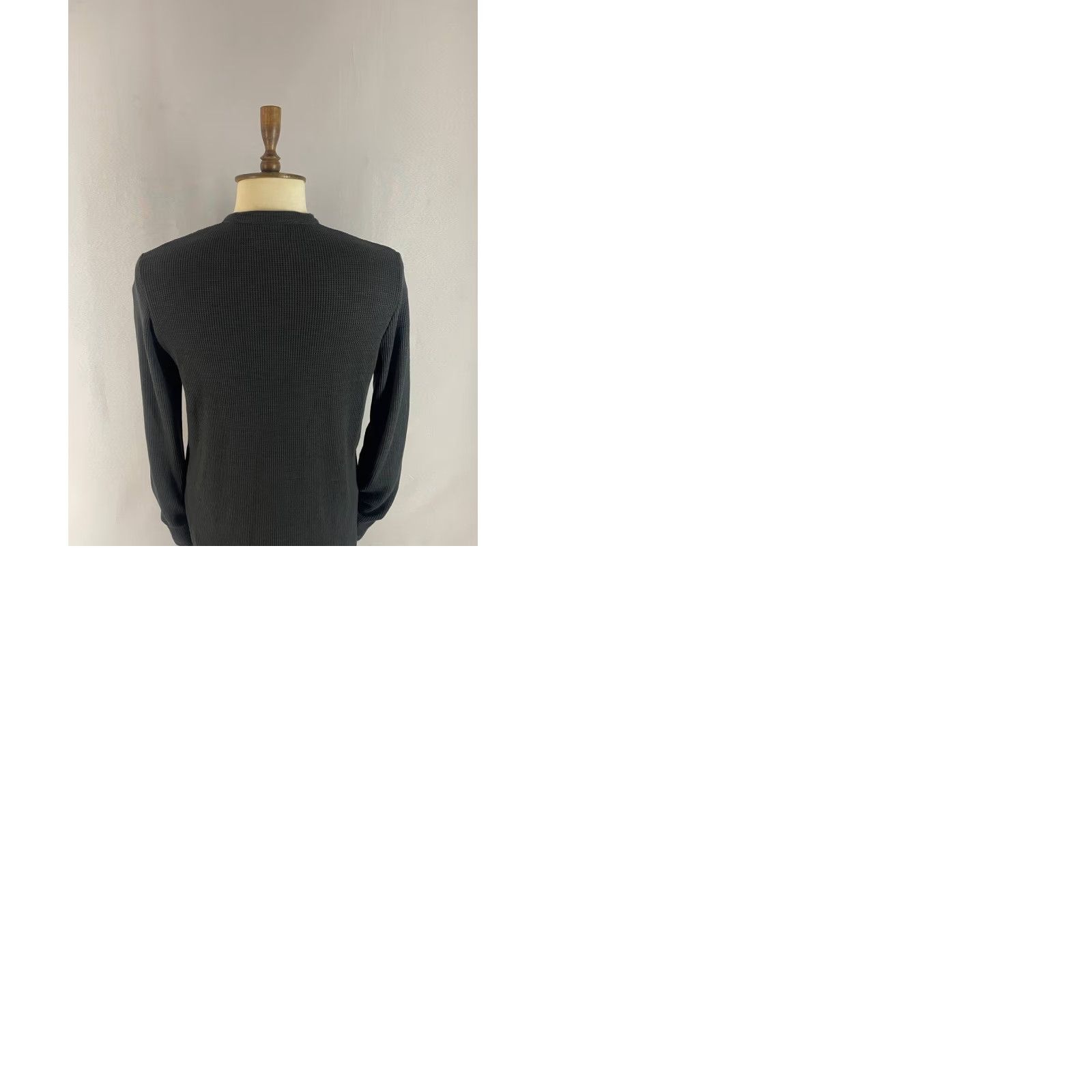 Allsaints AllSaints Mens Henley Knit Sweatshirt S Black Viscose Long Sleeve Shirt Sweatshirt Size US S / EU 44-46 / 1 - 9 Thumbnail