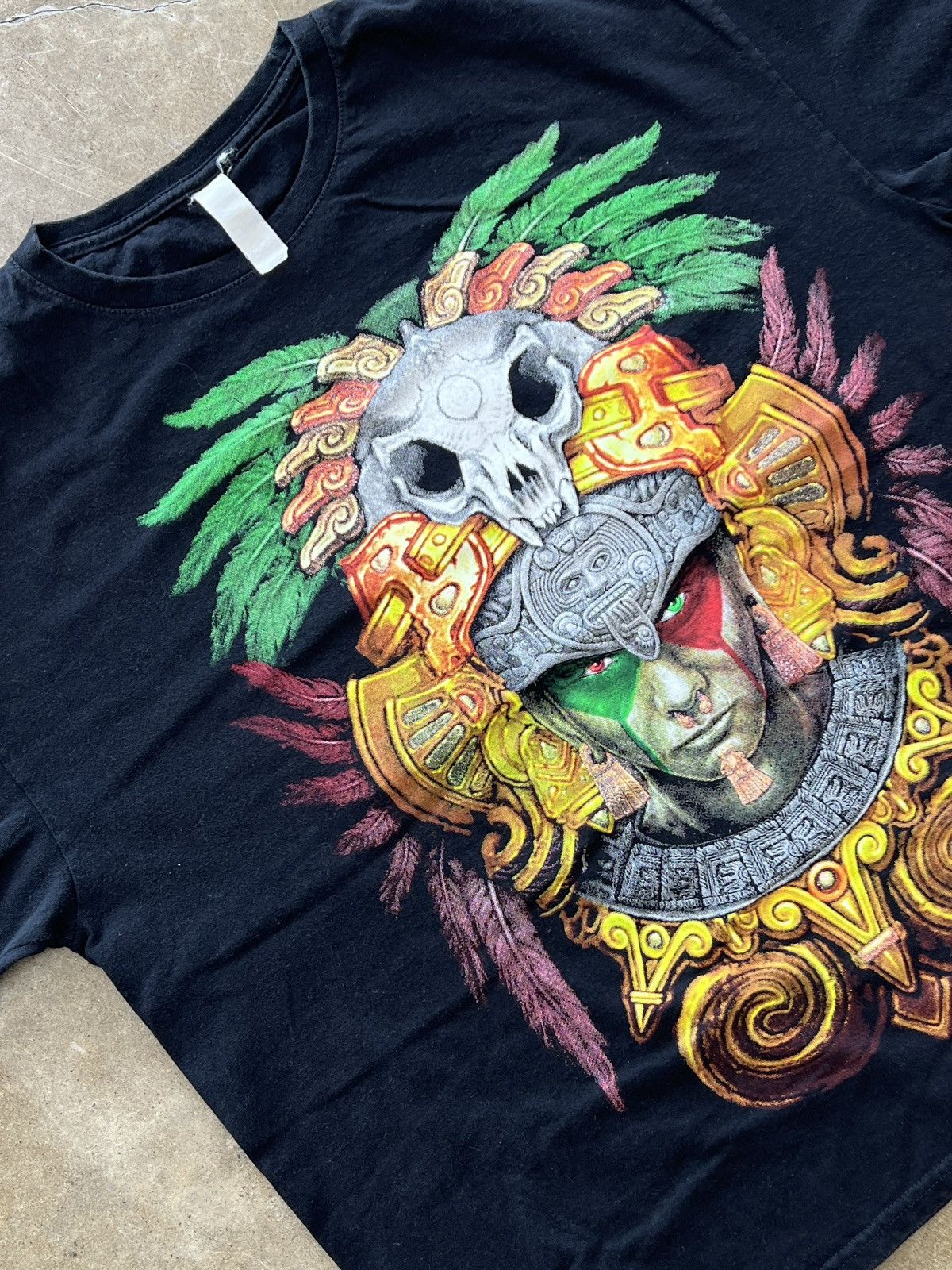 Vintage Central America Mexico Mayan Aztec Front Back Graphic Tee XL Size US XL / EU 56 / 4 - 1 Thumbnail