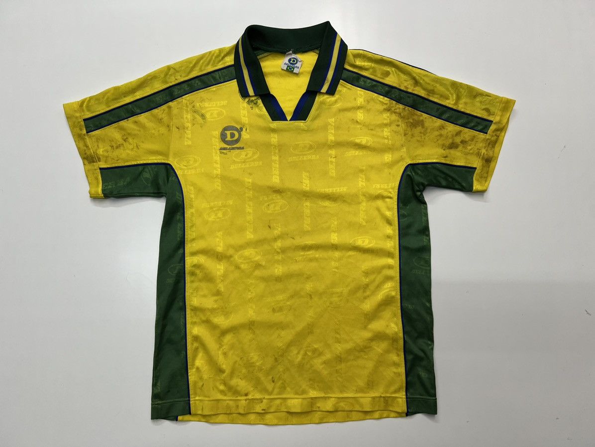 image of Brasil Dellerba Football Jersey in Yellow, Men's (Size Medium)