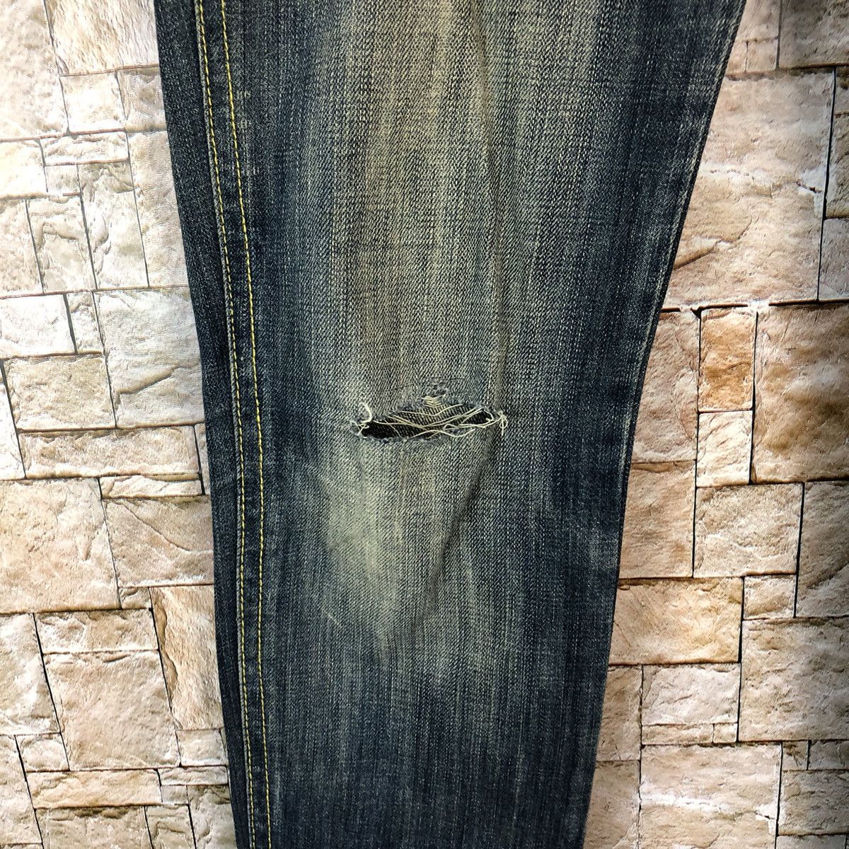 Japanese Brand Candy Robot Blue Distressed Denim Pants #A1125 Size 32" / US 10 / IT 46 - 10 Thumbnail