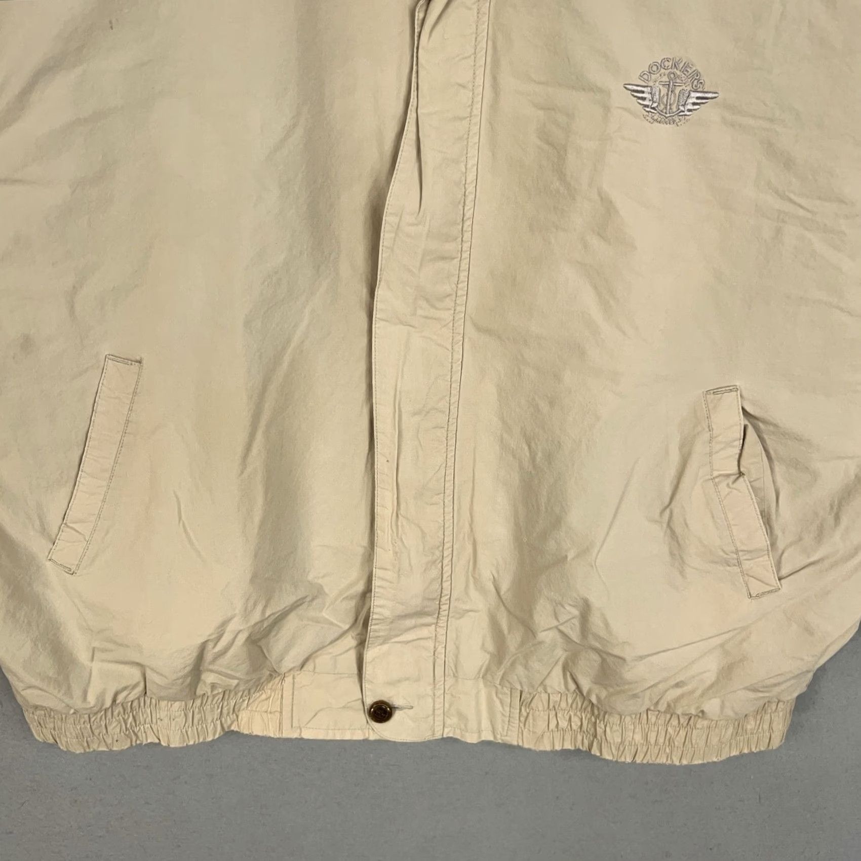 Dockers VINTAGE Dockers Jacket Mens XL Full Zip Bomber Coat Beige 80s 90s Size US L / EU 52-54 / 3 - 3 Thumbnail