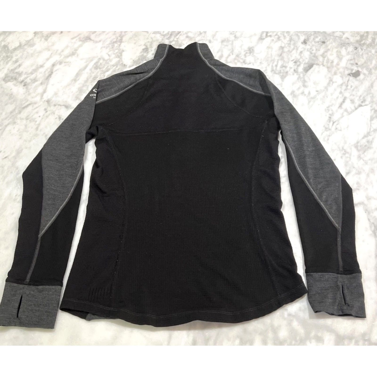 Icebreaker Icebreaker Merino Body Fit Quarter Zip Shirt Women Large Gray Black Long Sleeve Size L / US 10 / IT 46 - 4 Thumbnail