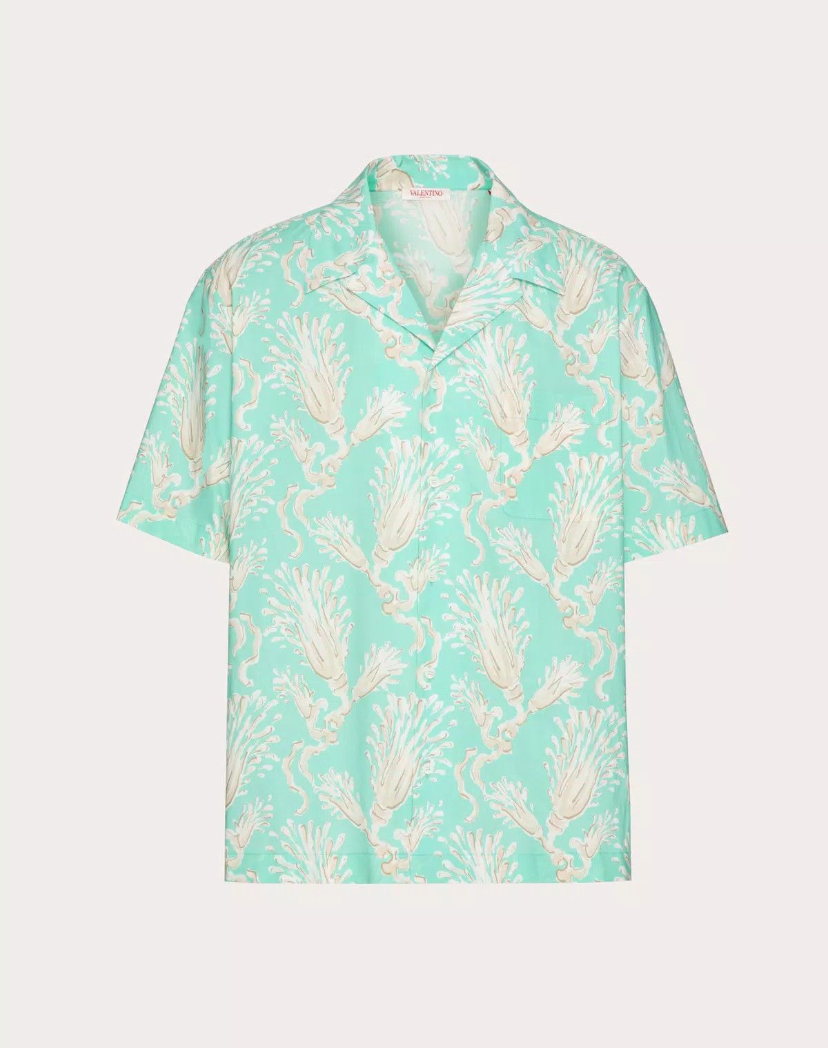 oc11z0725 Cotton Poplin Bowling Shirt in Beige