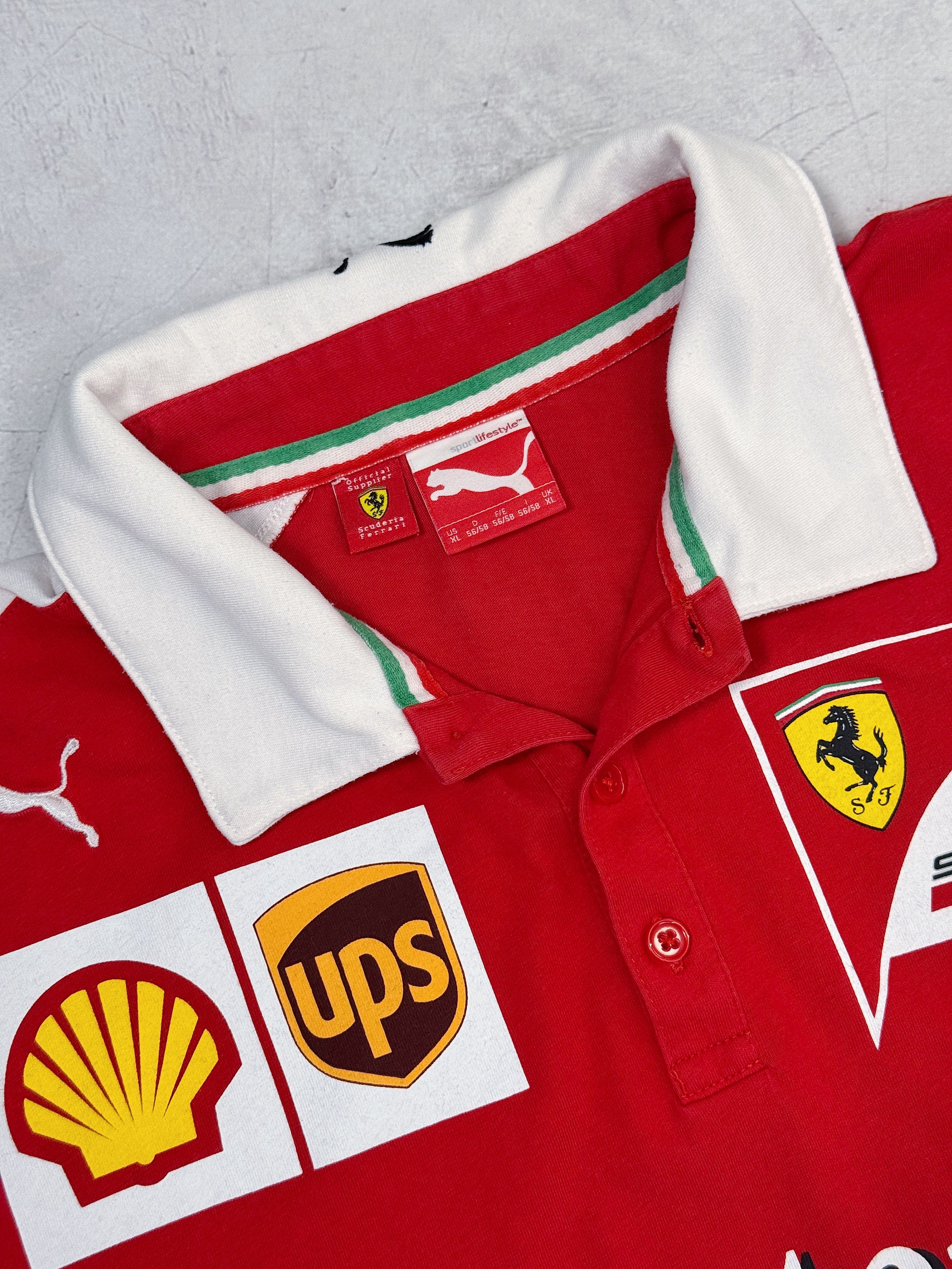 Ferrari Puma & Scuderia Ferrari Polo T-Shirt Santander Pirelli F1 Size US XL / EU 56 / 4 - 7 Thumbnail