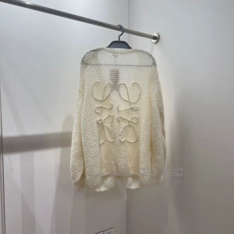 Loewe Loewe Pocket White Mohair Knit Cardigan Size S / US 4 / IT 40 - 2 Thumbnail