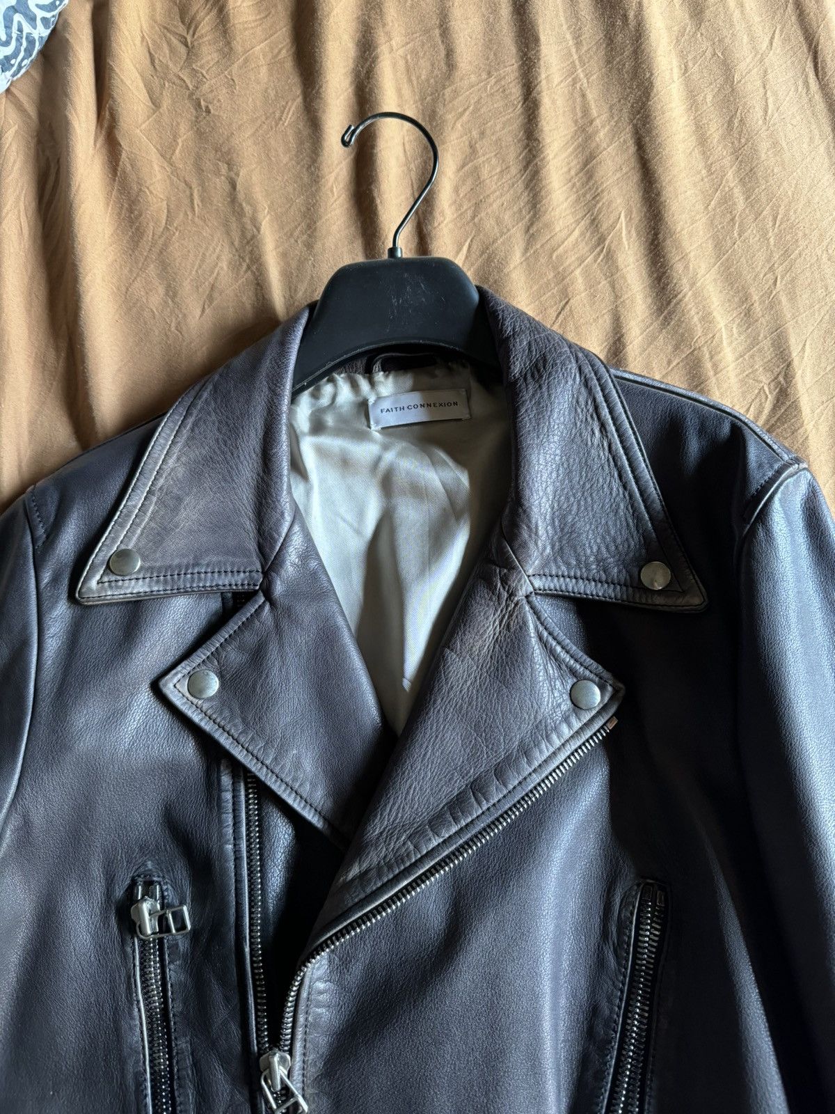 Faith Connexion Black Distressed leather Jacket Size US L / EU 52-54 / 3 - 9 Thumbnail