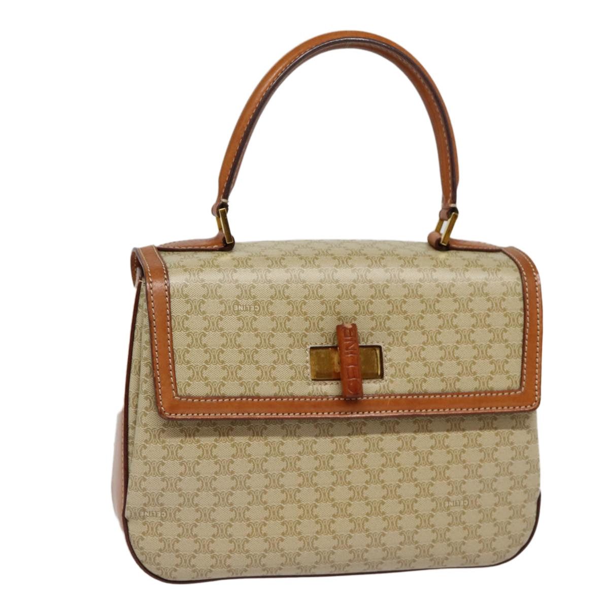 Celine CELINE Macadam Canvas Hand Bag Beige Gold Size ONE SIZE - 1 Thumbnail