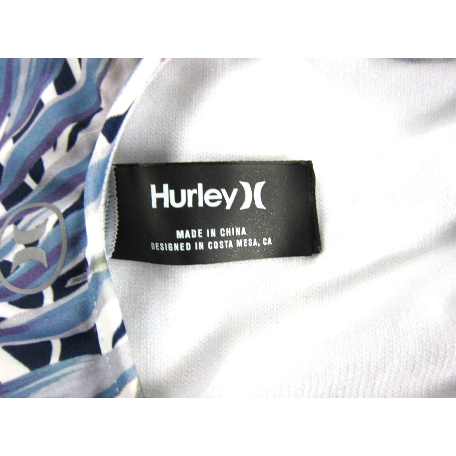 Hurley Hurley Floral One Piece Swimsuit Women Medium Blue Green Brown White Skin Spaghetti Strap Nylon Spandex Size ONE SIZE - 3 Thumbnail