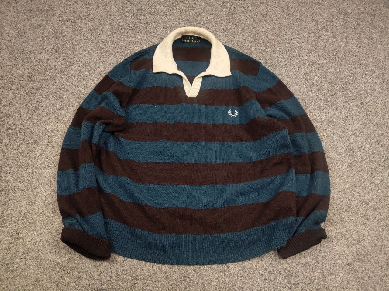 Fred Perry Vintage Fred Perry Raf Simons Style Wool Striped Sweater Size US L / EU 52-54 / 3 - 2 Thumbnail