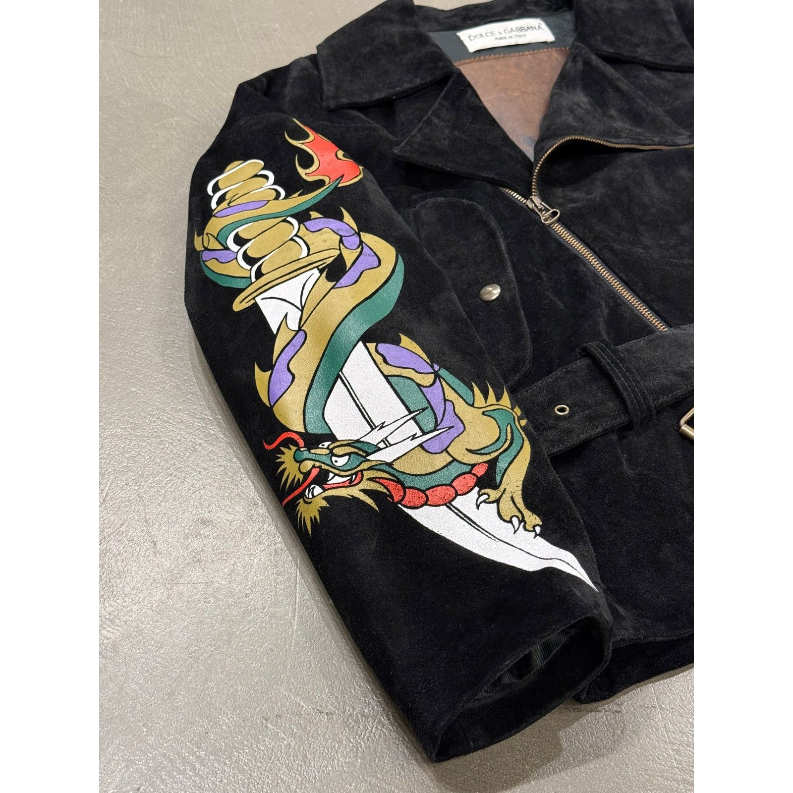 Dolce & Gabbana A/W1992 Dolce & Gabbana dragon tattoo runway leather jacket Size US M / EU 48-50 / 2 - 6 Thumbnail